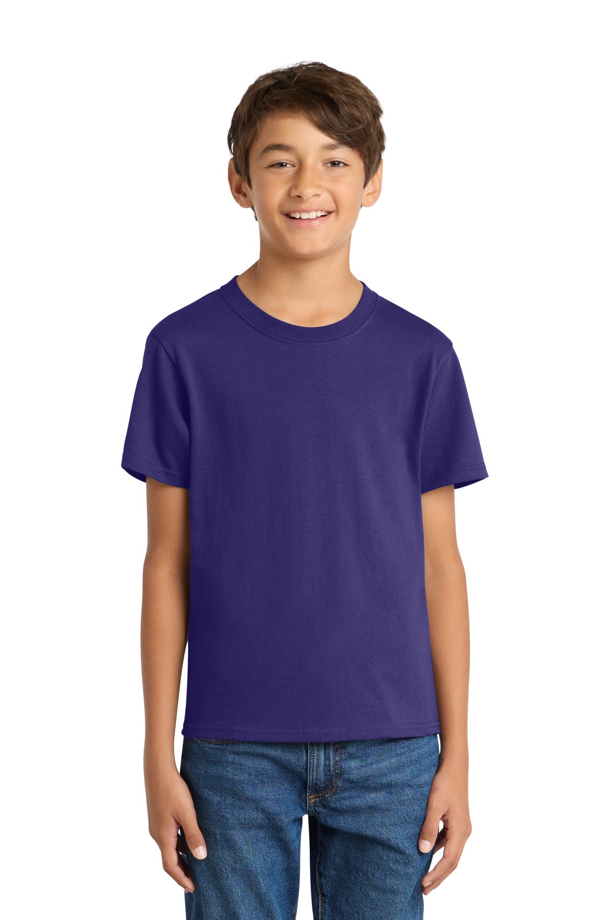 Custom Embroidery or DTF Print - Port & Co ®  Youth Core Cotton Tee. PC54Y