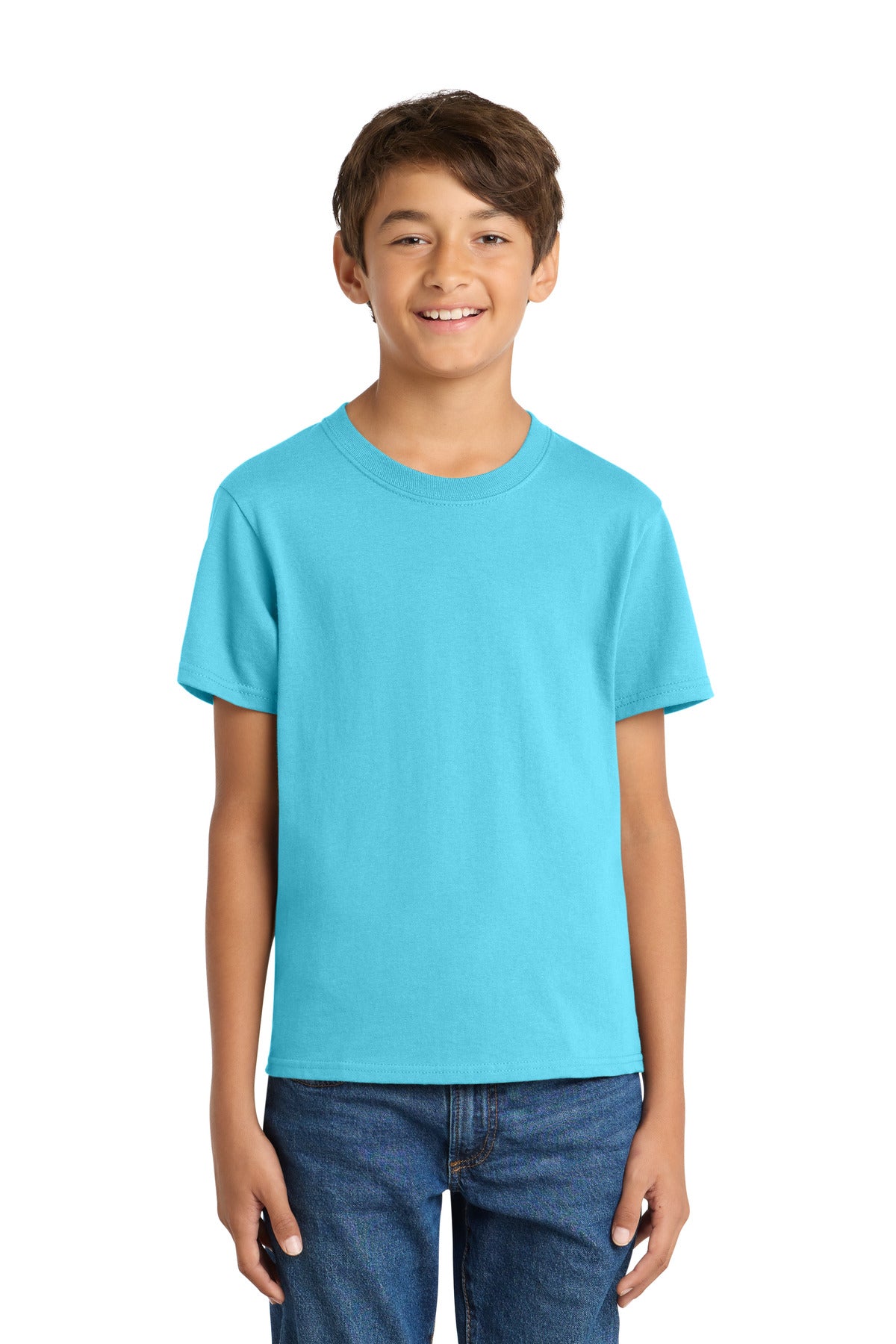 Custom Embroidery or DTF Print - Port & Co ®  Youth Core Cotton Tee. PC54Y