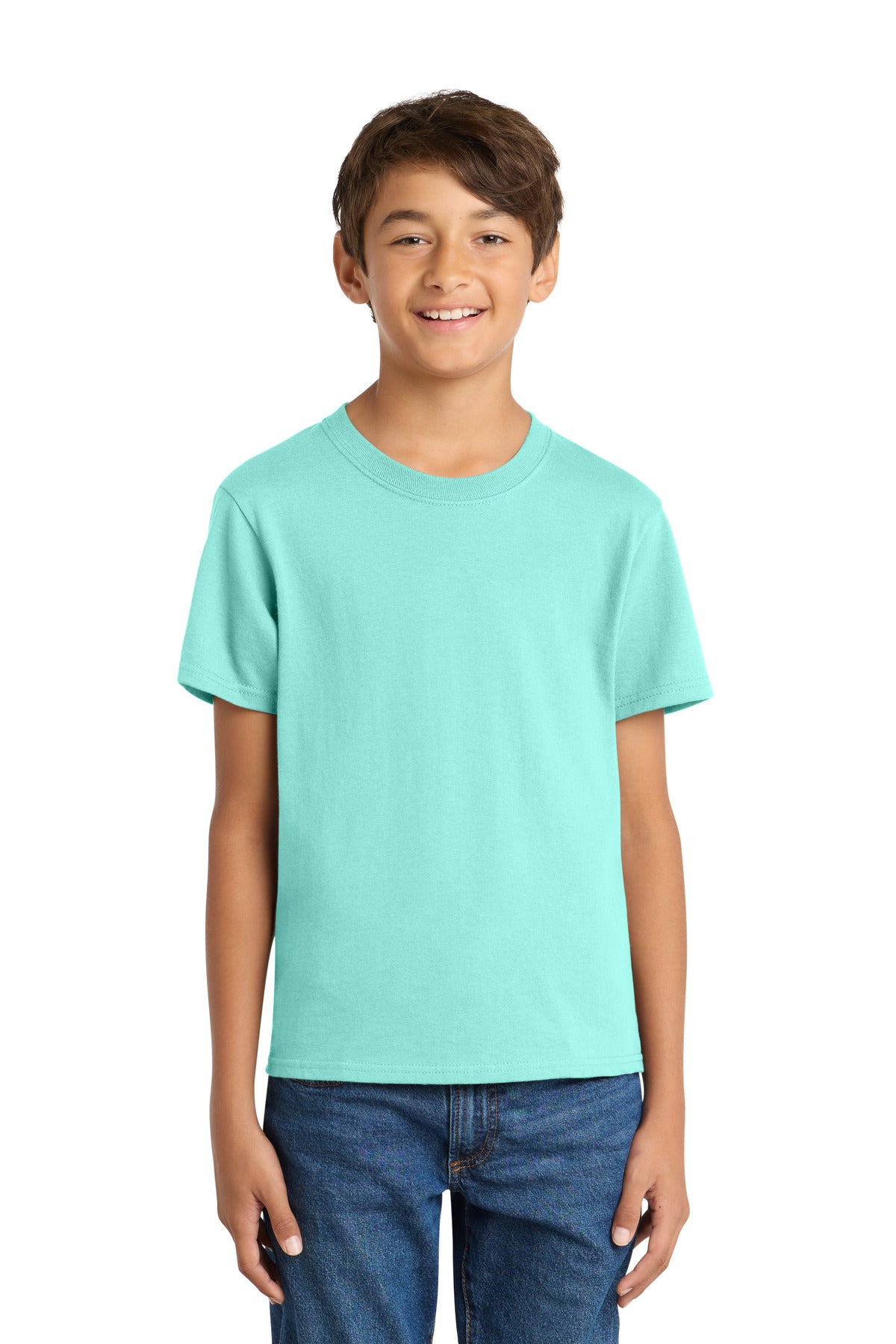 Custom Embroidery or DTF Print - Port & Co ®  Youth Core Cotton Tee. PC54Y