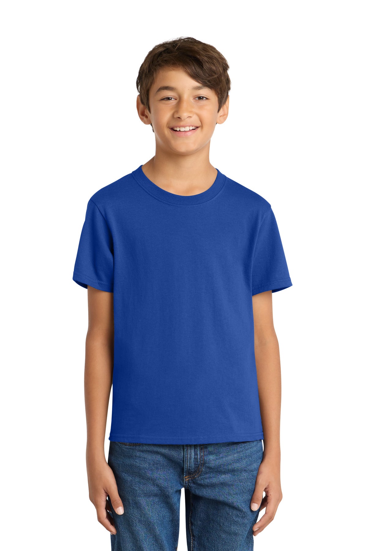 Custom Embroidered or DTF Printed - Port & Co™ Youth Core Cotton Tee. PC54Y