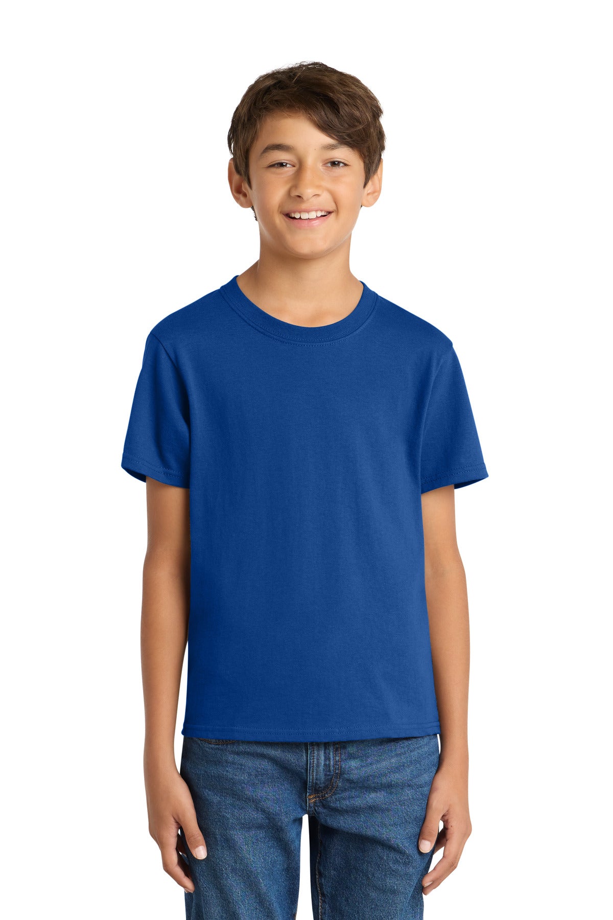 Custom Embroidery or DTF Print - Port & Co ®  Youth Core Cotton Tee. PC54Y