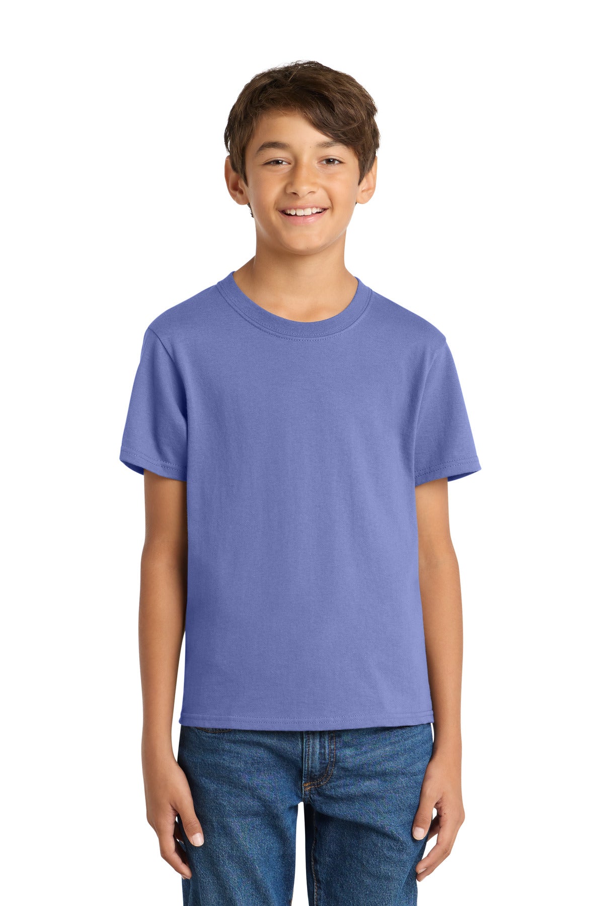 Custom Embroidery or DTF Print - Port & Co ®  Youth Core Cotton Tee. PC54Y