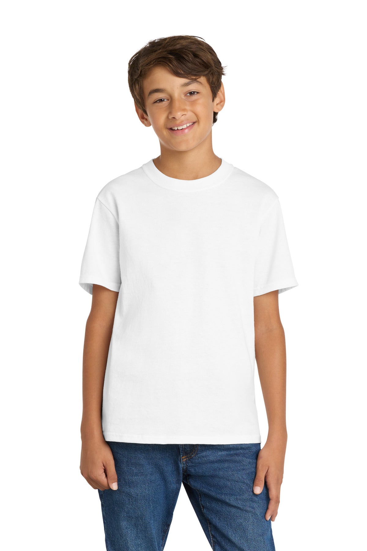 Custom Embroidered or DTF Printed - Port & Co™ Youth Core Cotton Tee. PC54Y