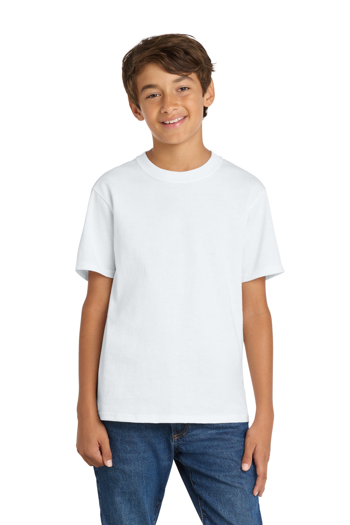 Custom Embroidery or DTF Print - Port & Co ®  Youth Core Cotton Tee. PC54Y