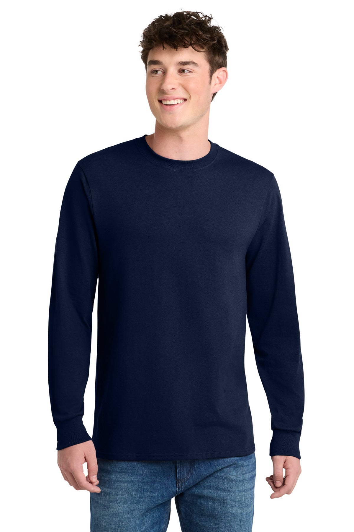 Custom Embroidery or DTF Print - Port & Co ®  Tall Long Sleeve Core Blend Tee. PC55LST