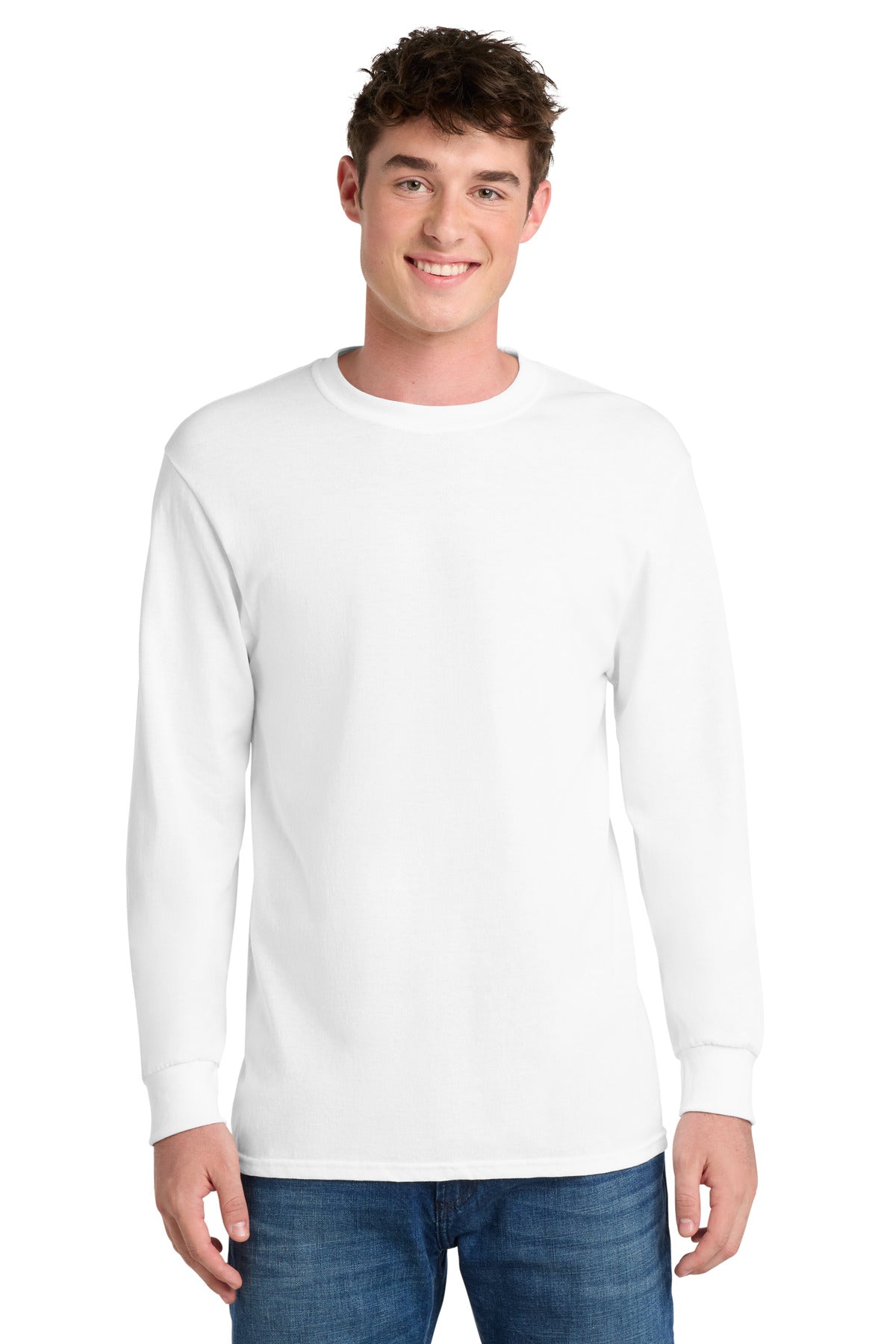 Custom Embroidery or DTF Print - Port & Co ®  Tall Long Sleeve Core Blend Tee. PC55LST