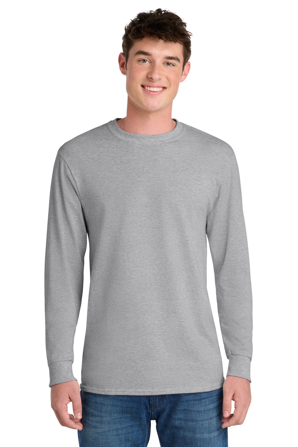 Custom Embroidery or DTF Print - Port & Co ®  Long Sleeve Core Blend Tee. PC55LS