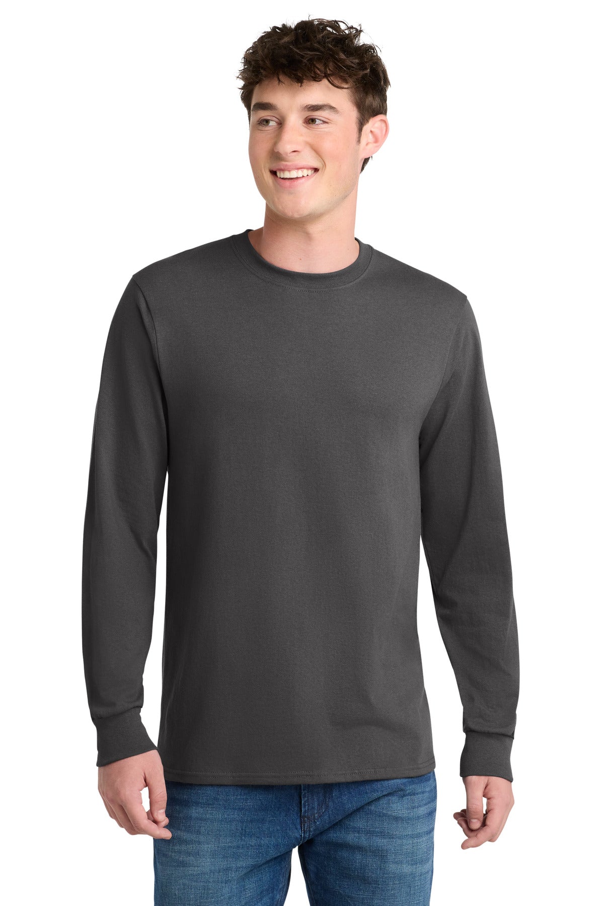 Custom Embroidery or DTF Print - Port & Co ®  Tall Long Sleeve Core Blend Tee. PC55LST