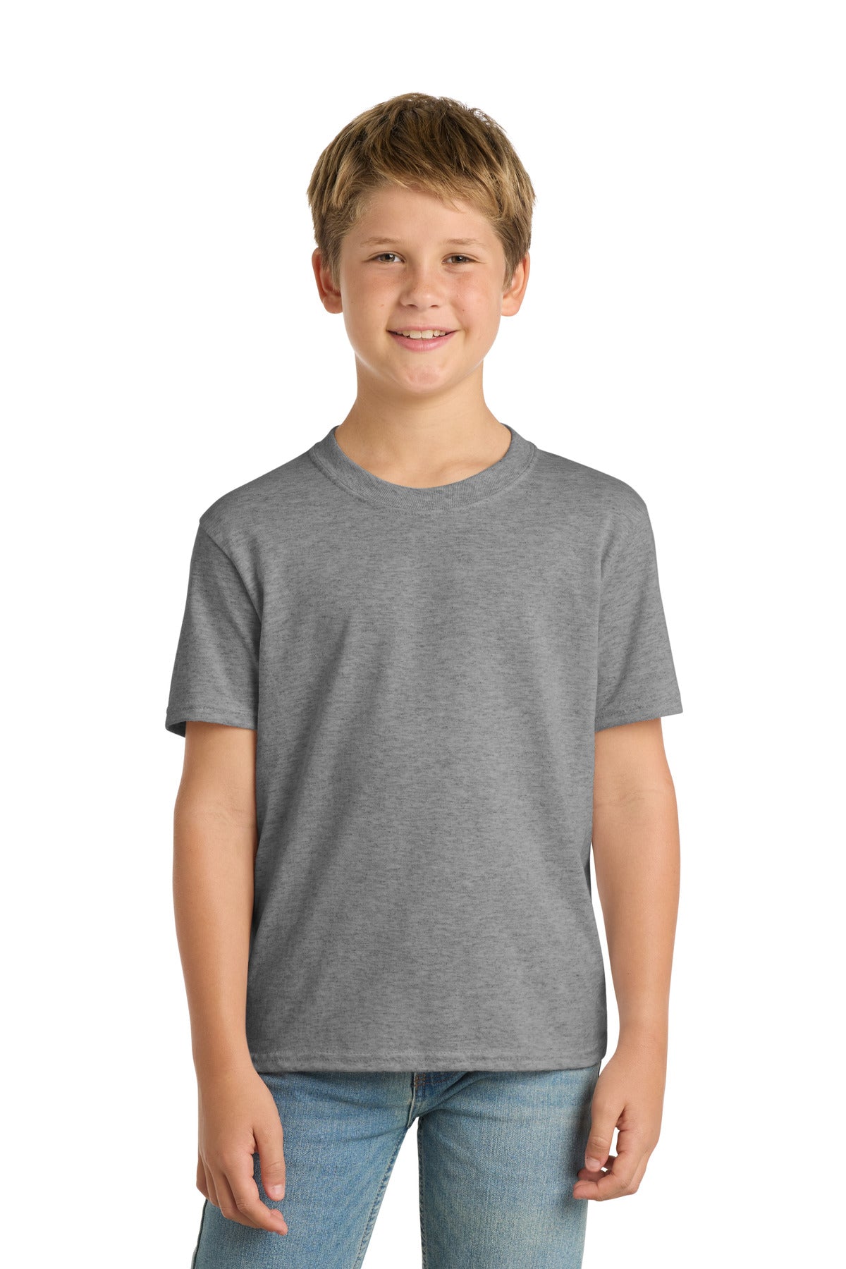 Custom Embroidery or DTF Print - Port & Co ®  Youth Core Blend Tee.  PC55Y