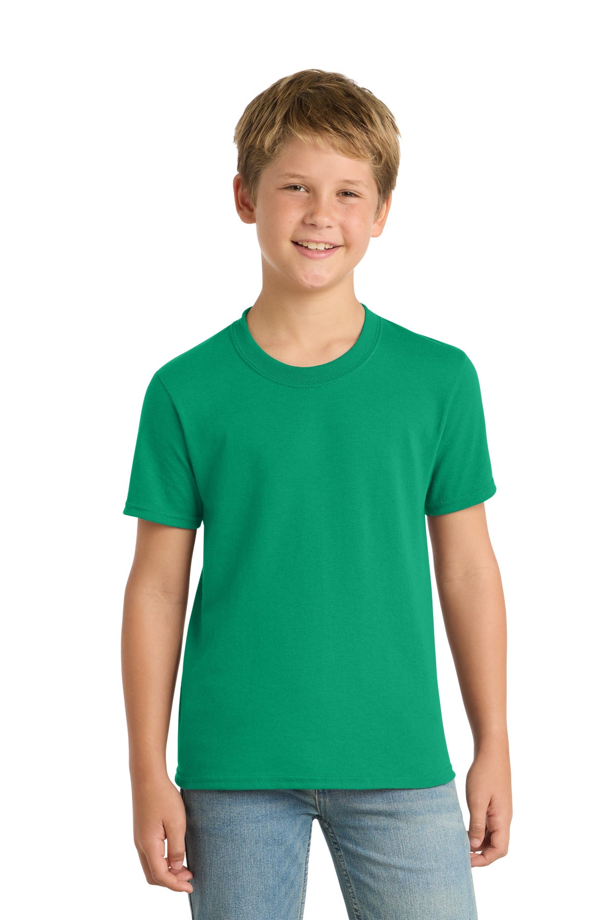 Custom Embroidery or DTF Print - Port & Co ®  Youth Core Blend Tee.  PC55Y