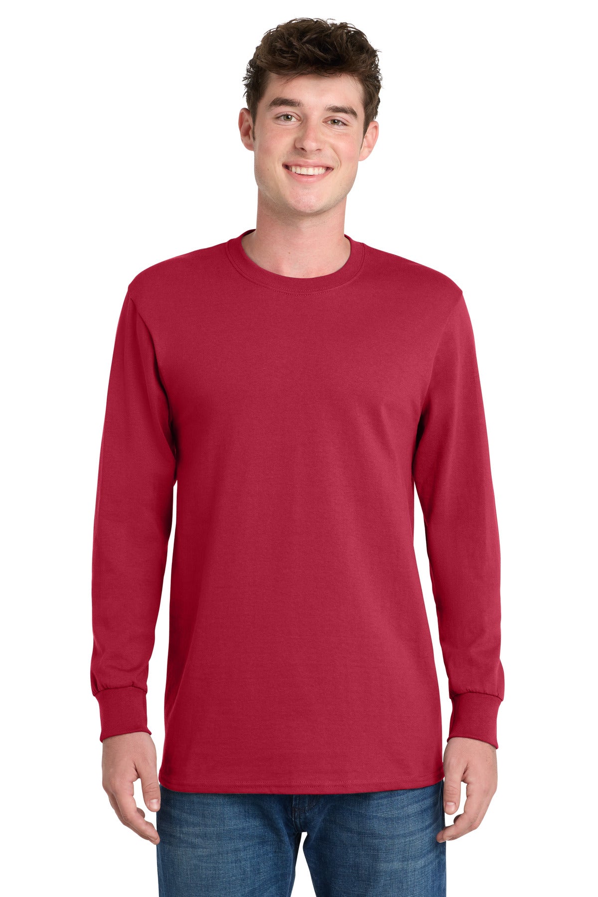 Custom Embroidery or DTF Print - Port & Co ®  Tall Long Sleeve Essential Tee. PC61LST