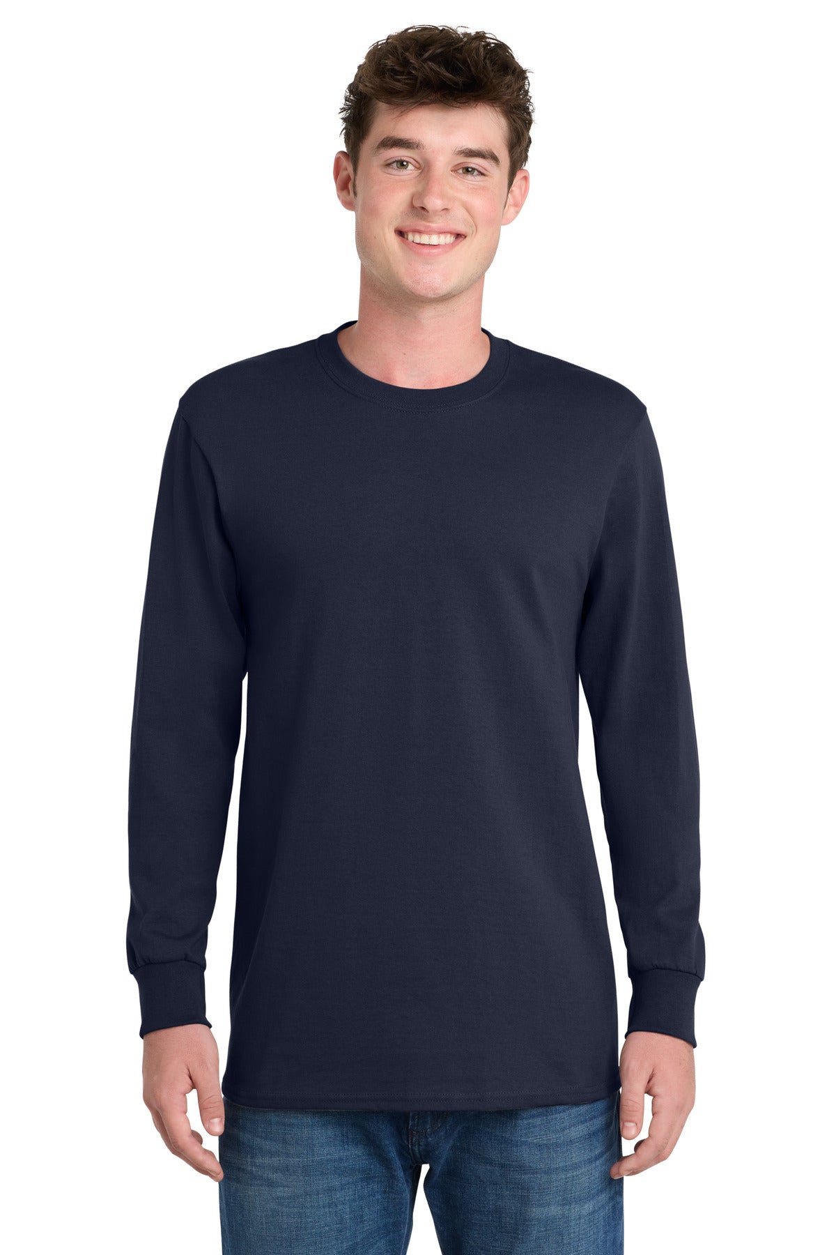 Custom Embroidery or DTF Print - Port & Co ®  Long Sleeve Essential Tee. PC61LS