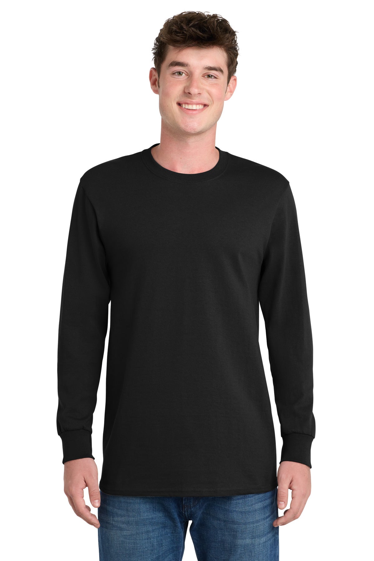 Custom Embroidery or DTF Print - Port & Co ®  Long Sleeve Essential Tee. PC61LS