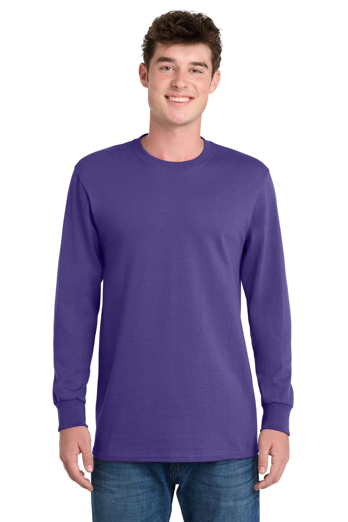 Custom Embroidery or DTF Print - Port & Co ®  Long Sleeve Essential Tee. PC61LS