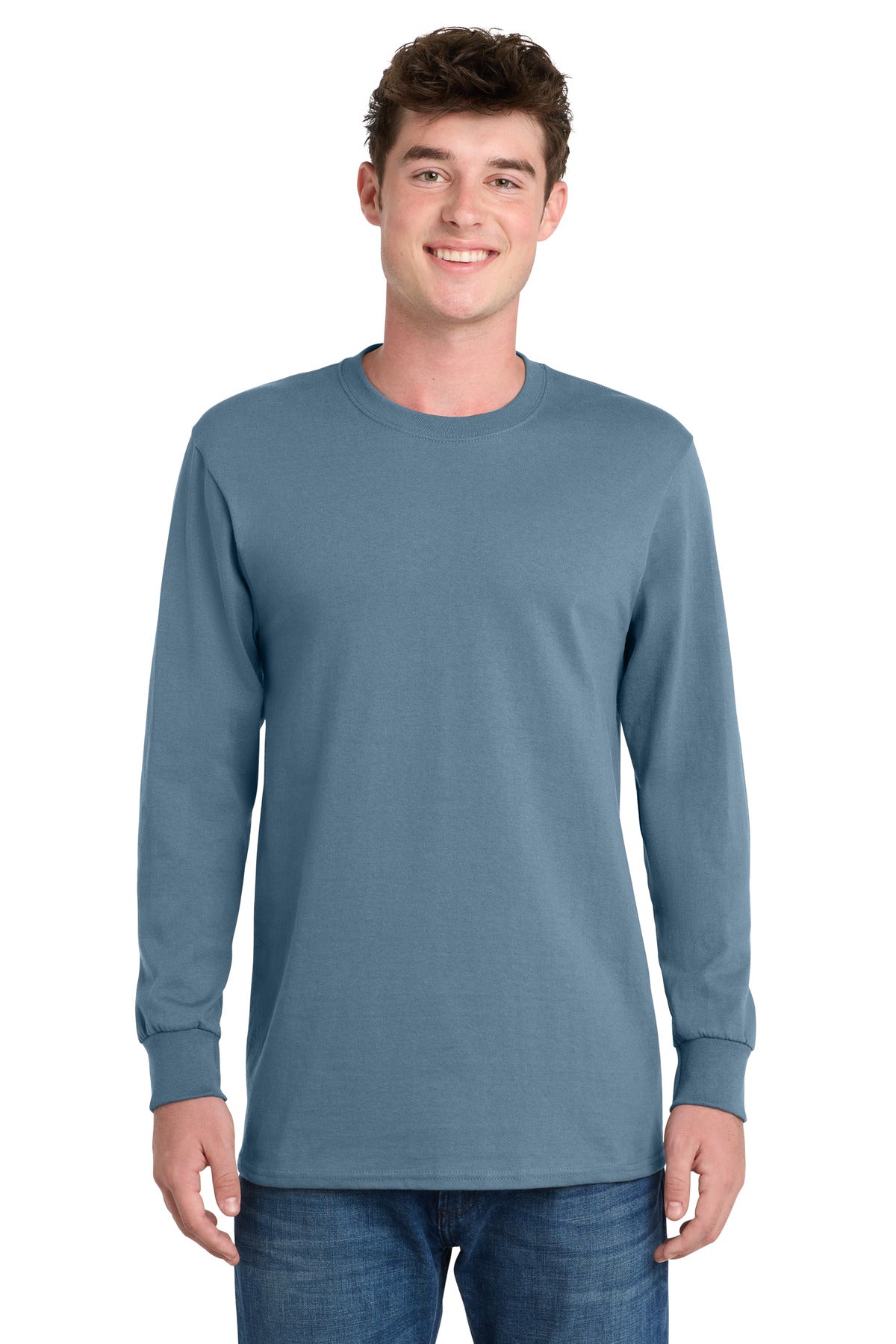 Custom Embroidery or DTF Print - Port & Co ®  Long Sleeve Essential Tee. PC61LS