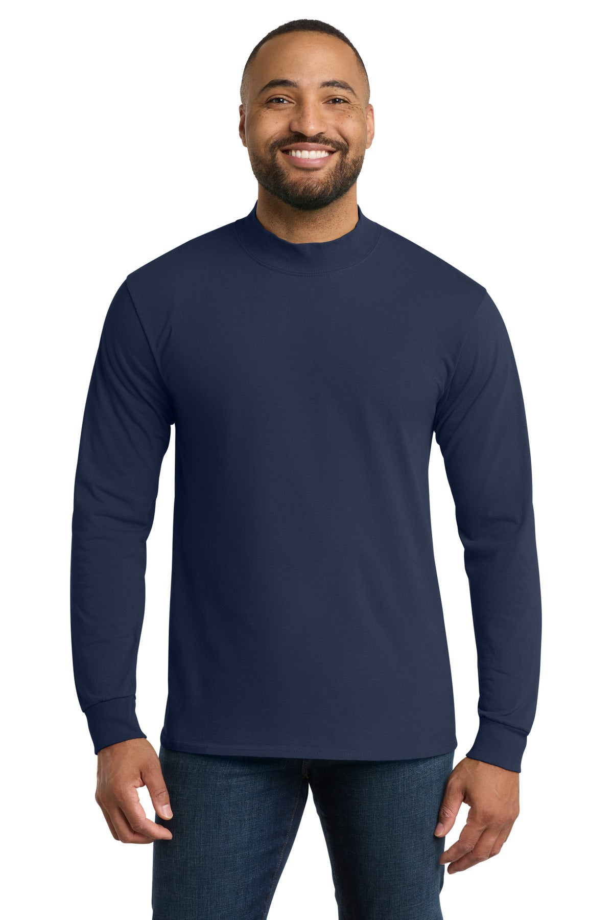 Custom Embroidery or DTF Print - Port & Co ®  Essential Mock Turtleneck.  PC61M