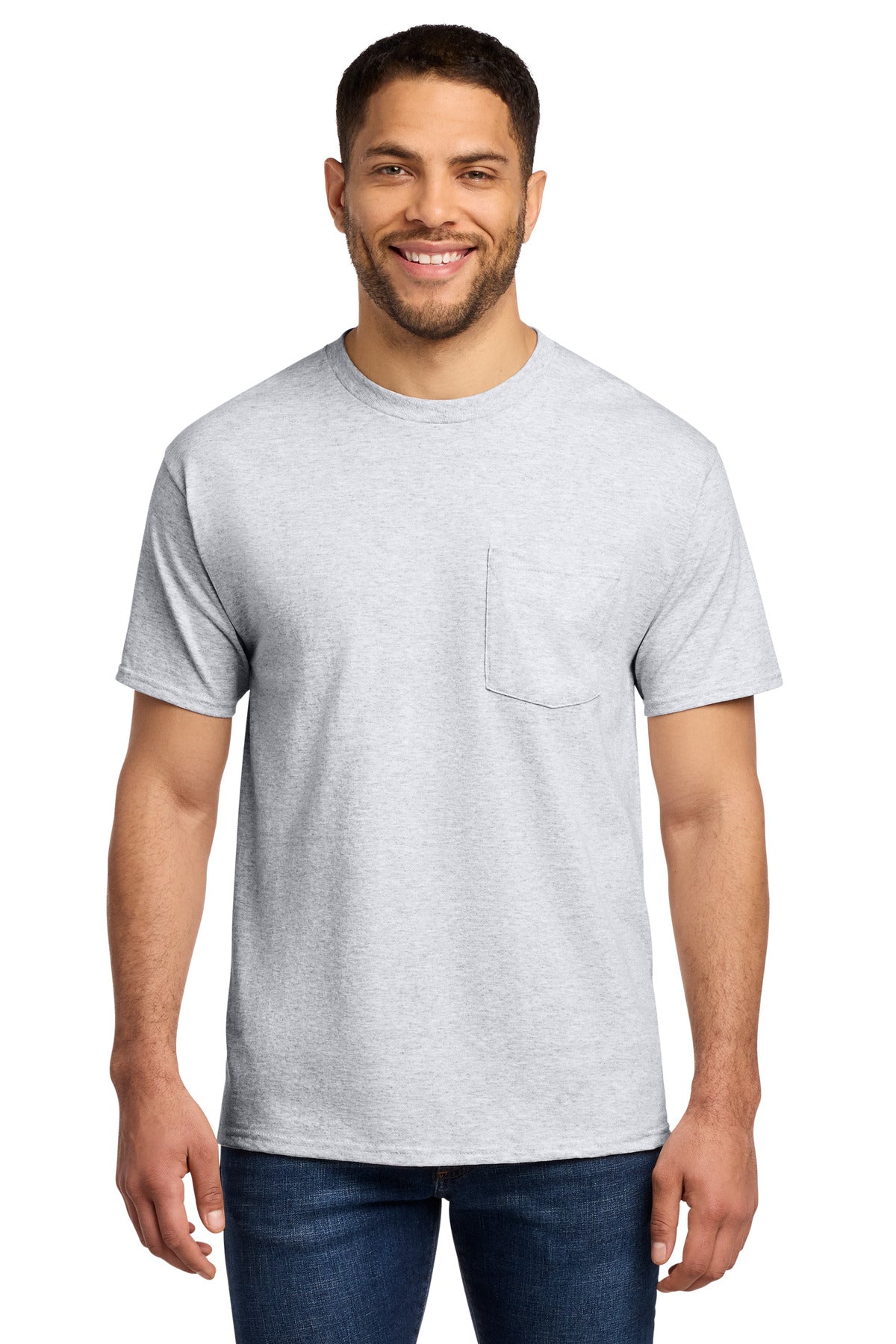 Custom Embroidery or DTF Print - Port & Co ®  Essential Pocket Tee. PC61P