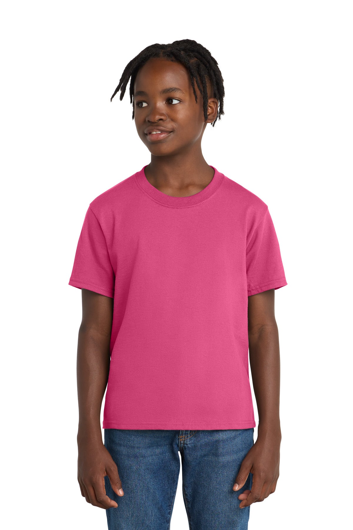 Custom Embroidery or DTF Print - Port & Co ®  Youth Essential Tee. PC61Y