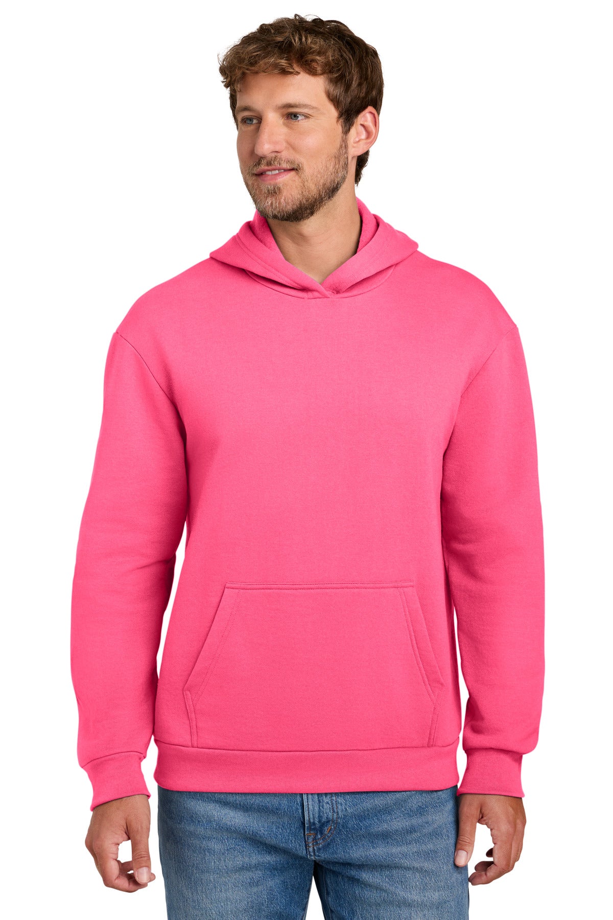 Custom Embroidery or DTF Print - Port & Co ®  Easy Fleece Pullover Hooded Sweatshirt PC68H