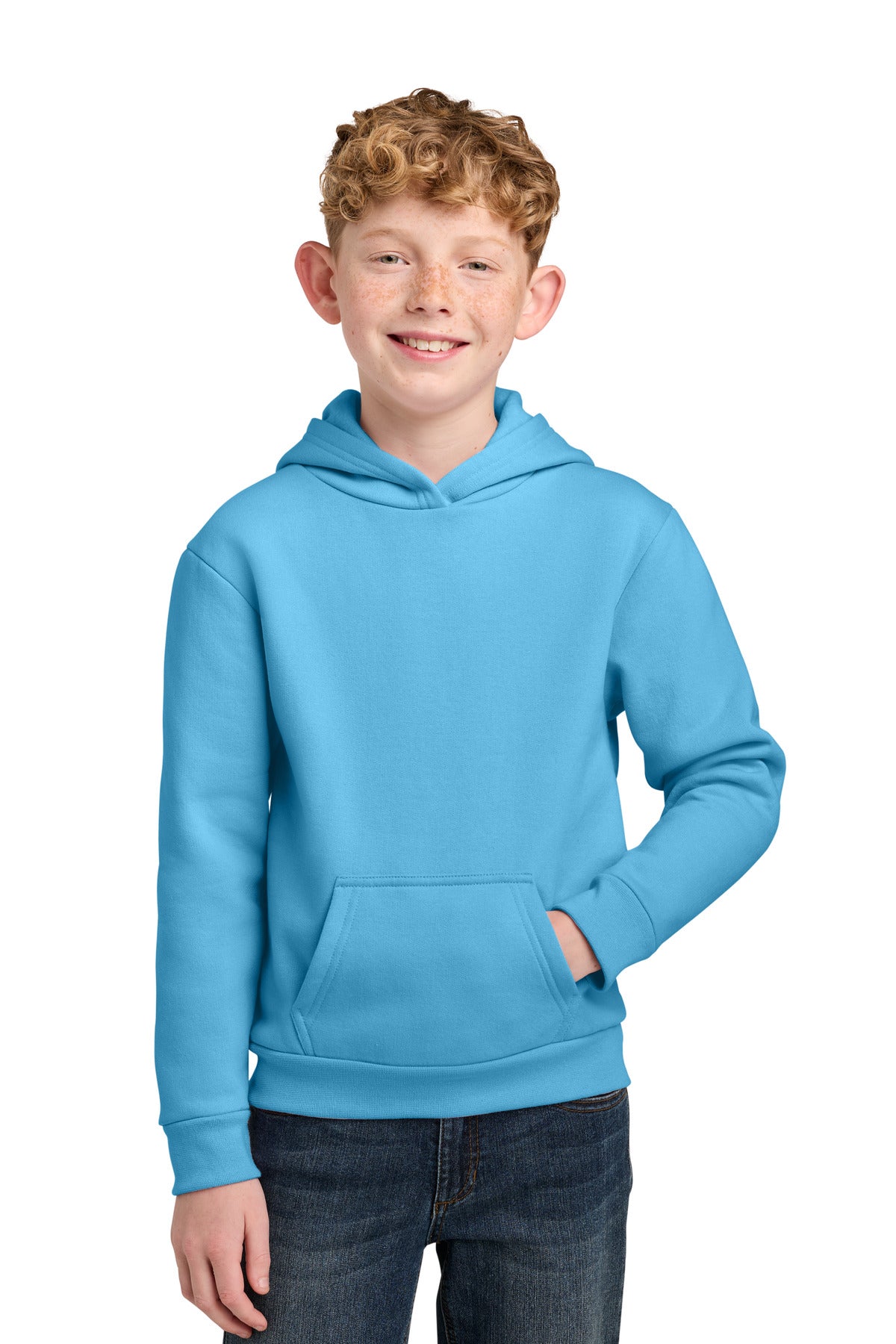 Custom Embroidery or DTF Print - Port & Co ®  Youth Easy Fleece Pullover Hooded Sweatshirt PC68YH