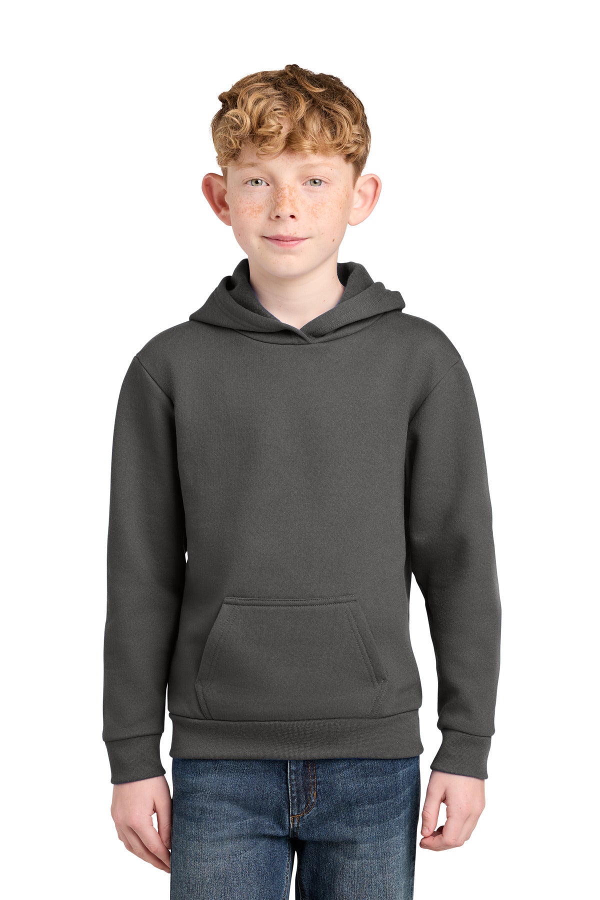 Custom Embroidery or DTF Print - Port & Co ®  Youth Easy Fleece Pullover Hooded Sweatshirt PC68YH