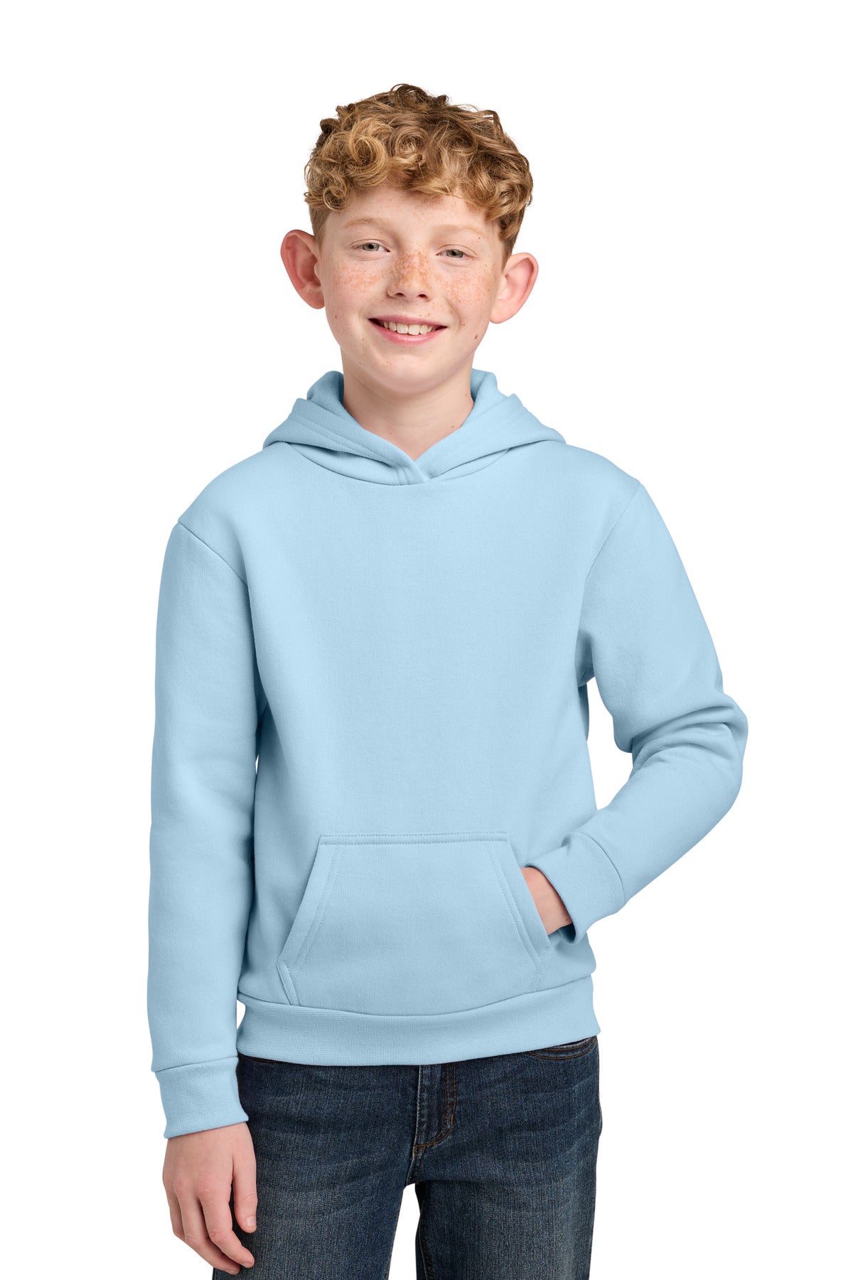 Custom Embroidery or DTF Print - Port & Co ®  Youth Easy Fleece Pullover Hooded Sweatshirt PC68YH
