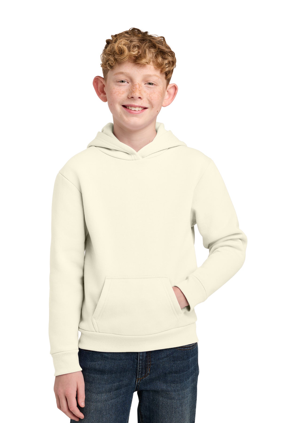 Custom Embroidery or DTF Print - Port & Co ®  Youth Easy Fleece Pullover Hooded Sweatshirt PC68YH