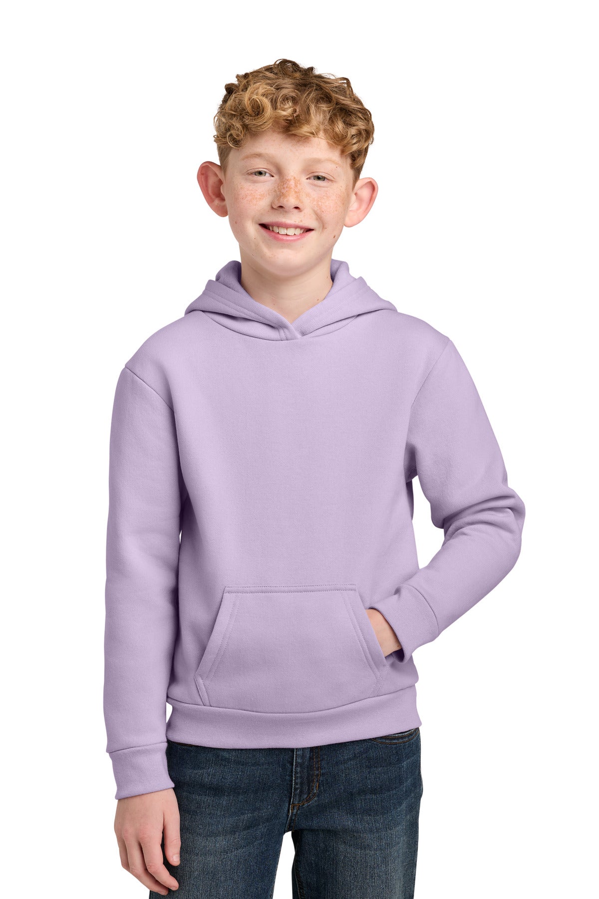 Custom Embroidery or DTF Print - Port & Co ®  Youth Easy Fleece Pullover Hooded Sweatshirt PC68YH