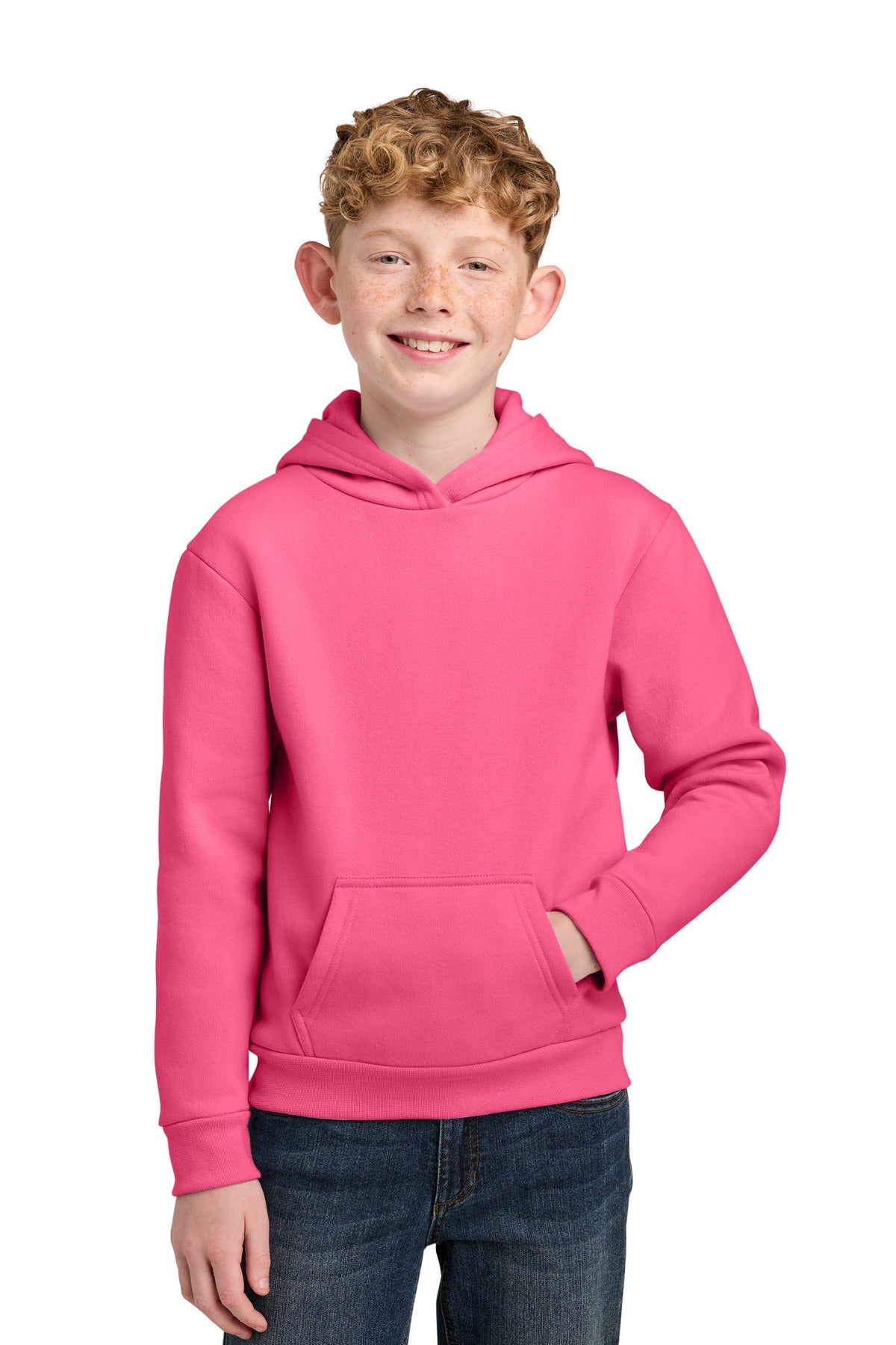Custom Embroidery or DTF Print - Port & Co ®  Youth Easy Fleece Pullover Hooded Sweatshirt PC68YH