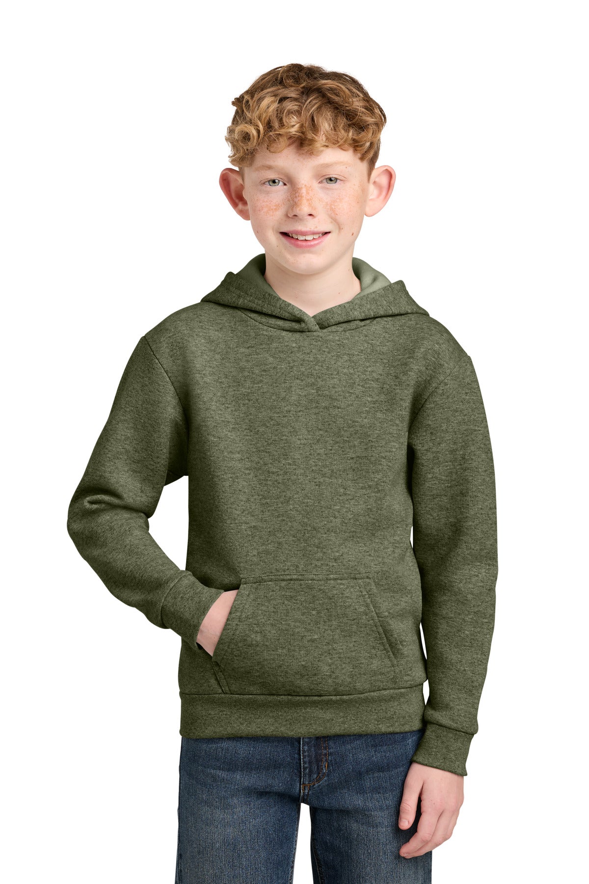 Custom Embroidery or DTF Print - Port & Co ®  Youth Easy Fleece Pullover Hooded Sweatshirt PC68YH