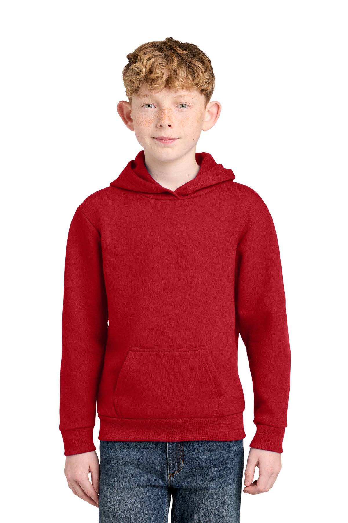 Custom Embroidery or DTF Print - Port & Co ®  Youth Easy Fleece Pullover Hooded Sweatshirt PC68YH