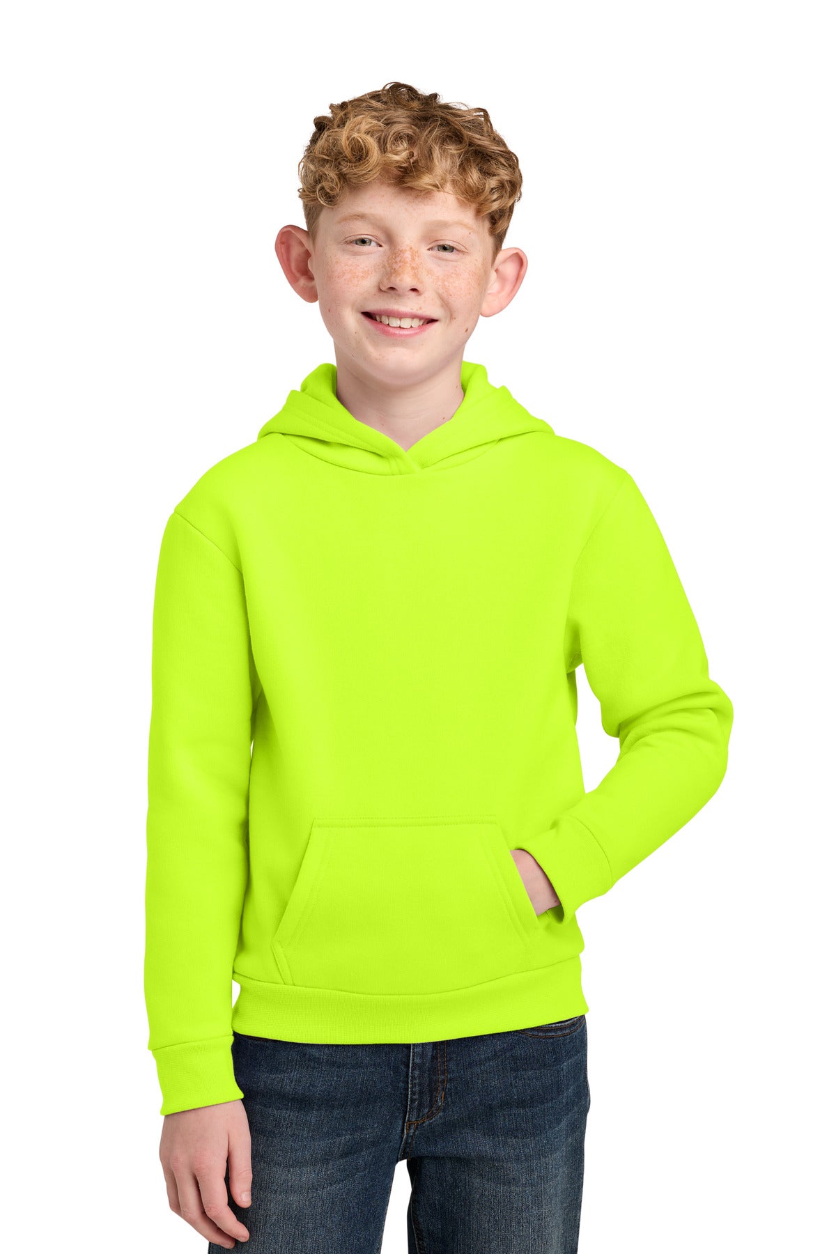 Custom Embroidery or DTF Print - Port & Co ®  Youth Easy Fleece Pullover Hooded Sweatshirt PC68YH