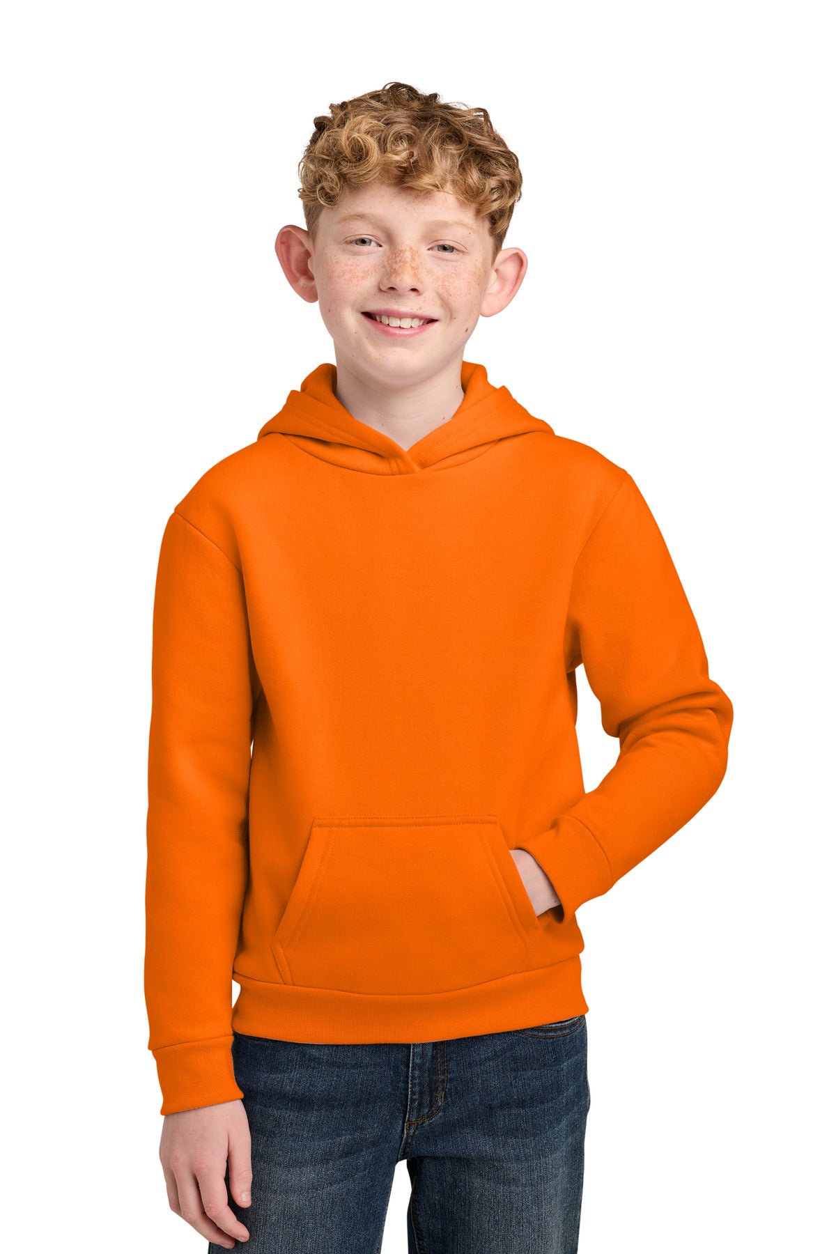 Custom Embroidery or DTF Print - Port & Co ®  Youth Easy Fleece Pullover Hooded Sweatshirt PC68YH
