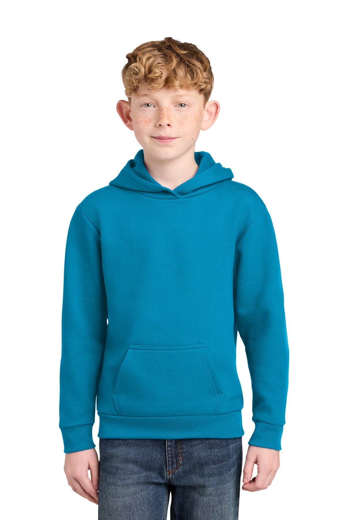 Custom Embroidery or DTF Print - Port & Co ®  Youth Easy Fleece Pullover Hooded Sweatshirt PC68YH