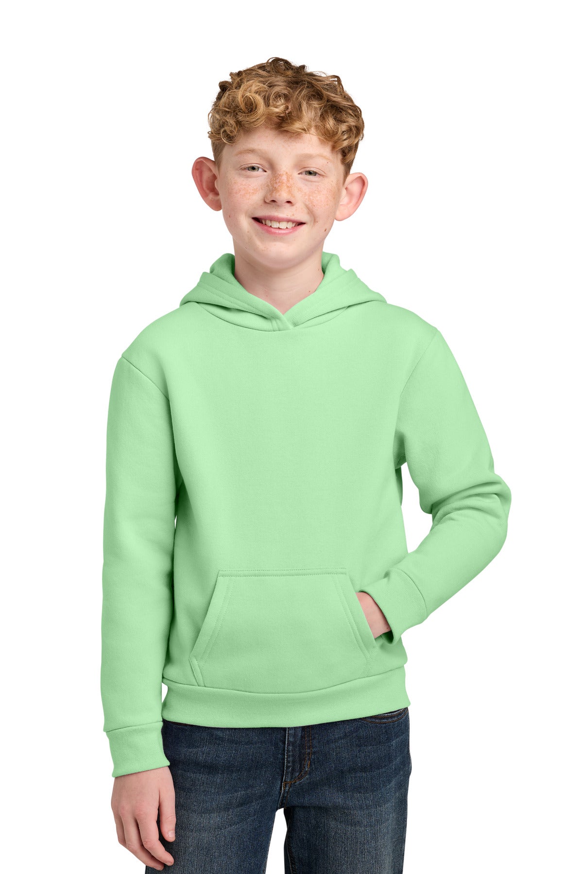 Custom Embroidery or DTF Print - Port & Co ®  Youth Easy Fleece Pullover Hooded Sweatshirt PC68YH