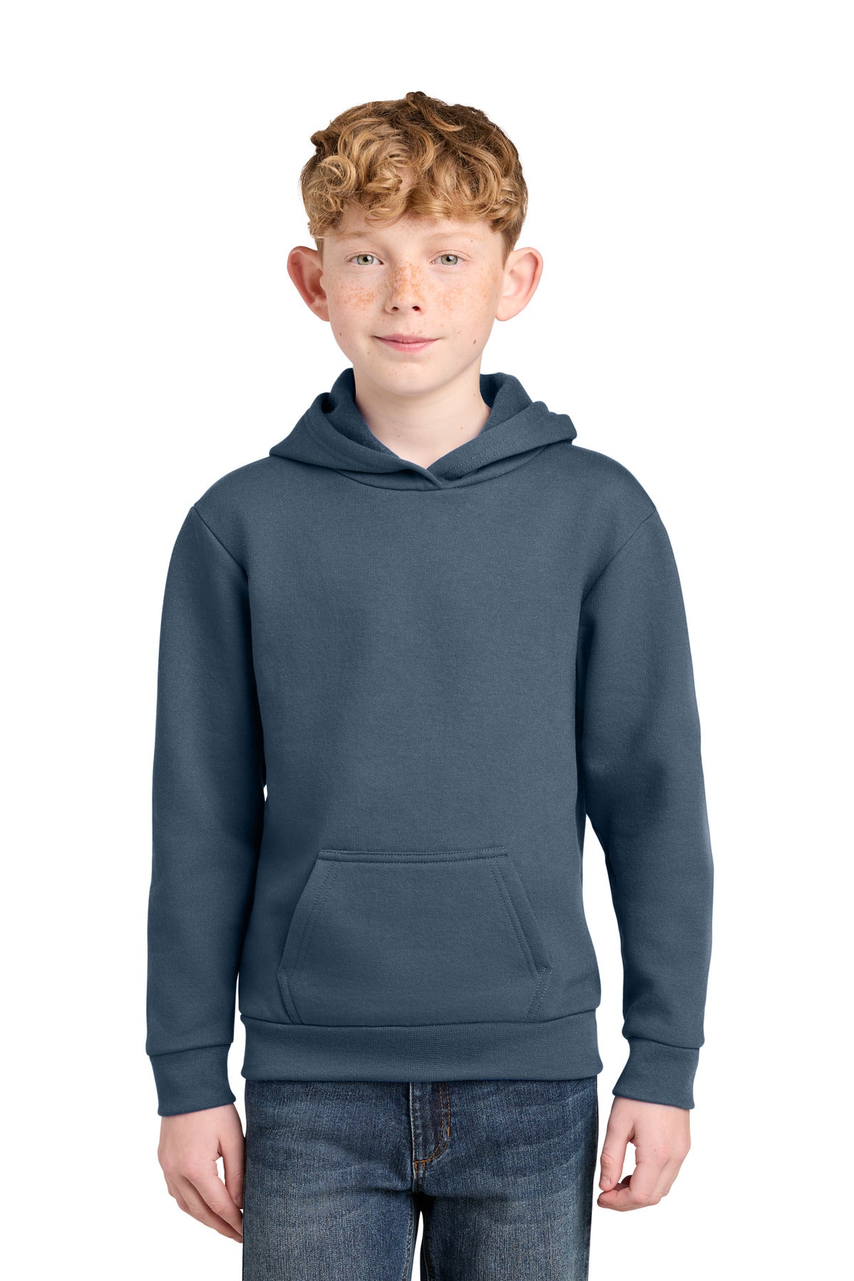 Custom Embroidery or DTF Print - Port & Co ®  Youth Easy Fleece Pullover Hooded Sweatshirt PC68YH