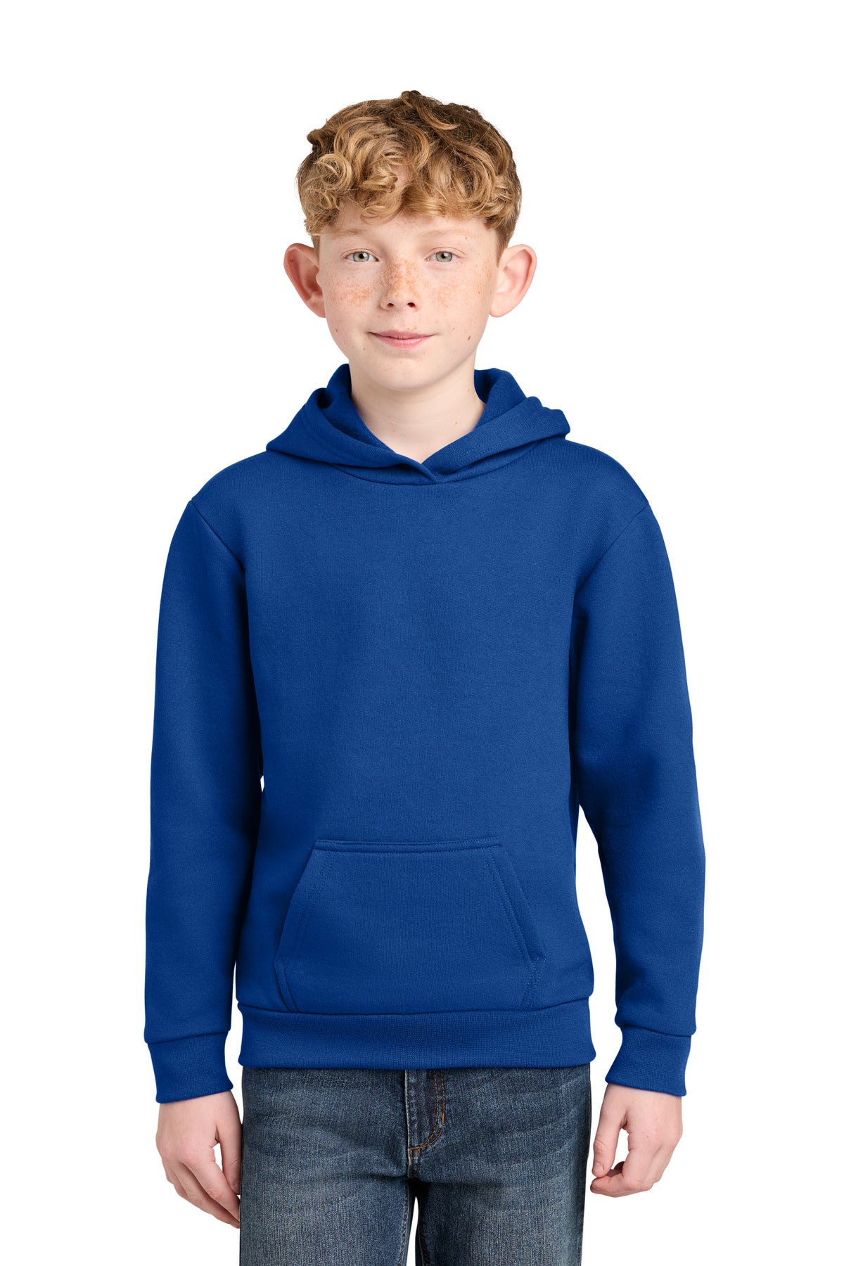 Custom Embroidery or DTF Print - Port & Co ®  Youth Easy Fleece Pullover Hooded Sweatshirt PC68YH
