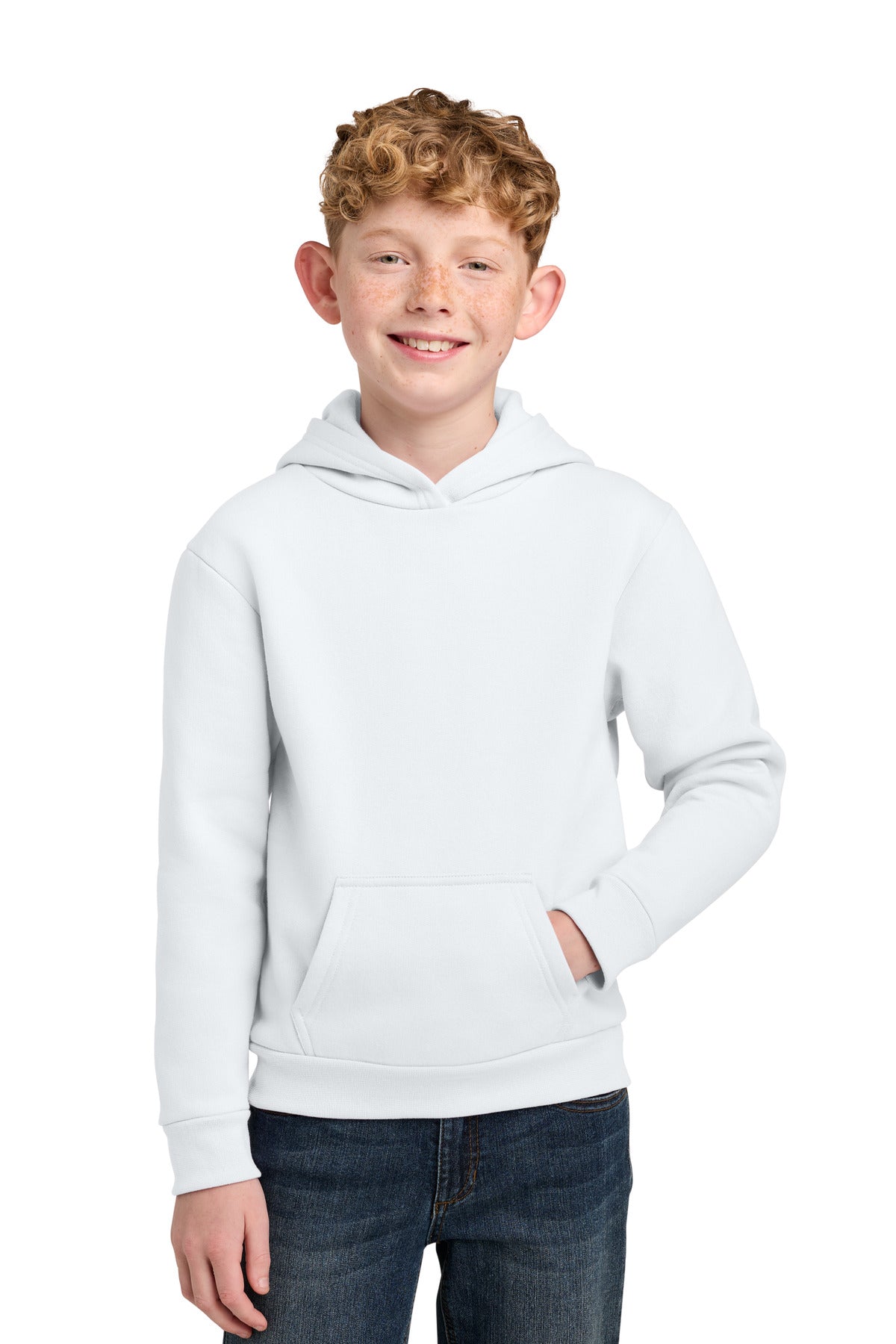Custom Embroidery or DTF Print - Port & Co ®  Youth Easy Fleece Pullover Hooded Sweatshirt PC68YH