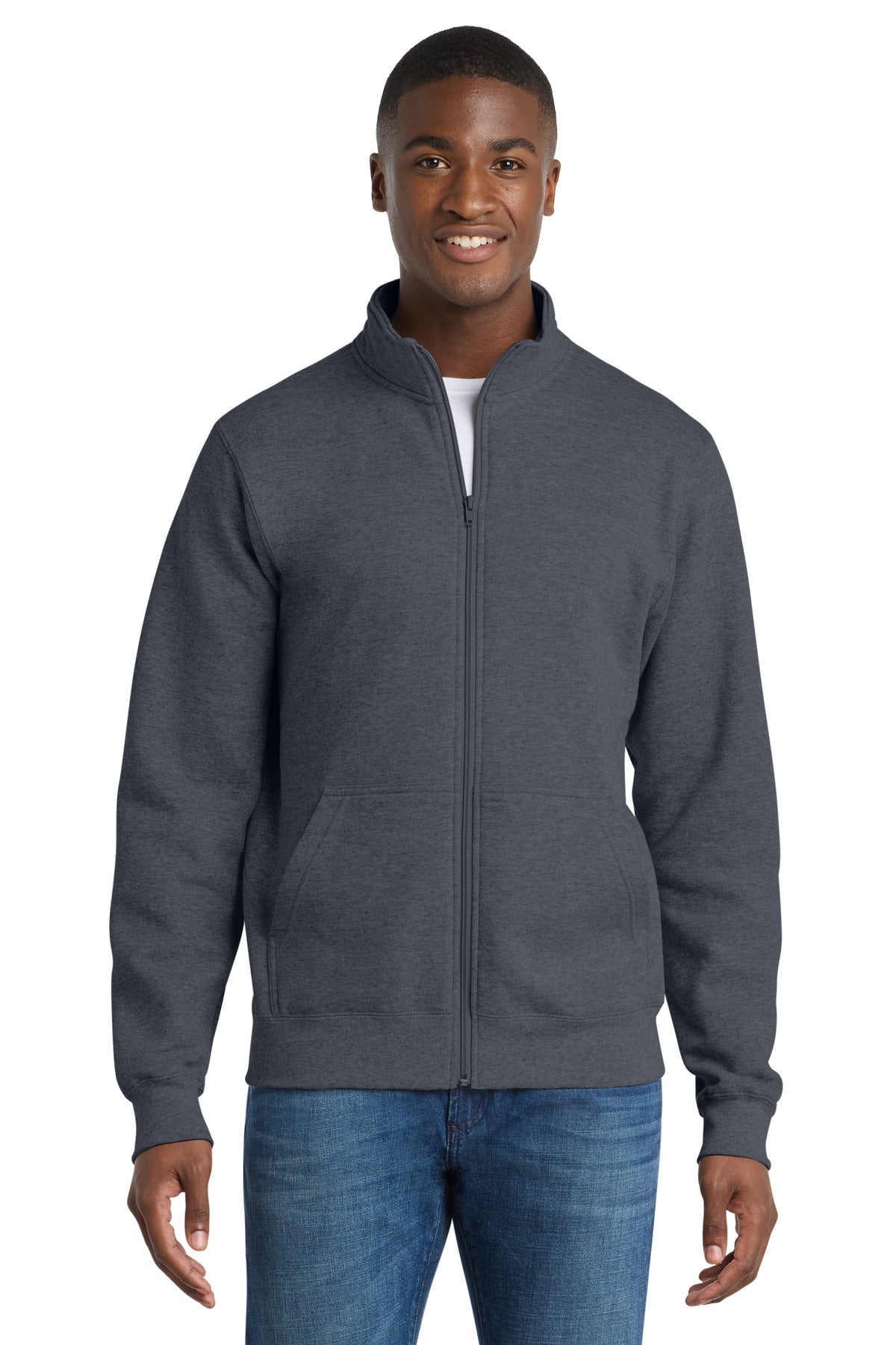 Custom Embroidery or DTF Print - Port & Co ®  Core Fleece Cadet Full-Zip Sweatshirt PC78FZ