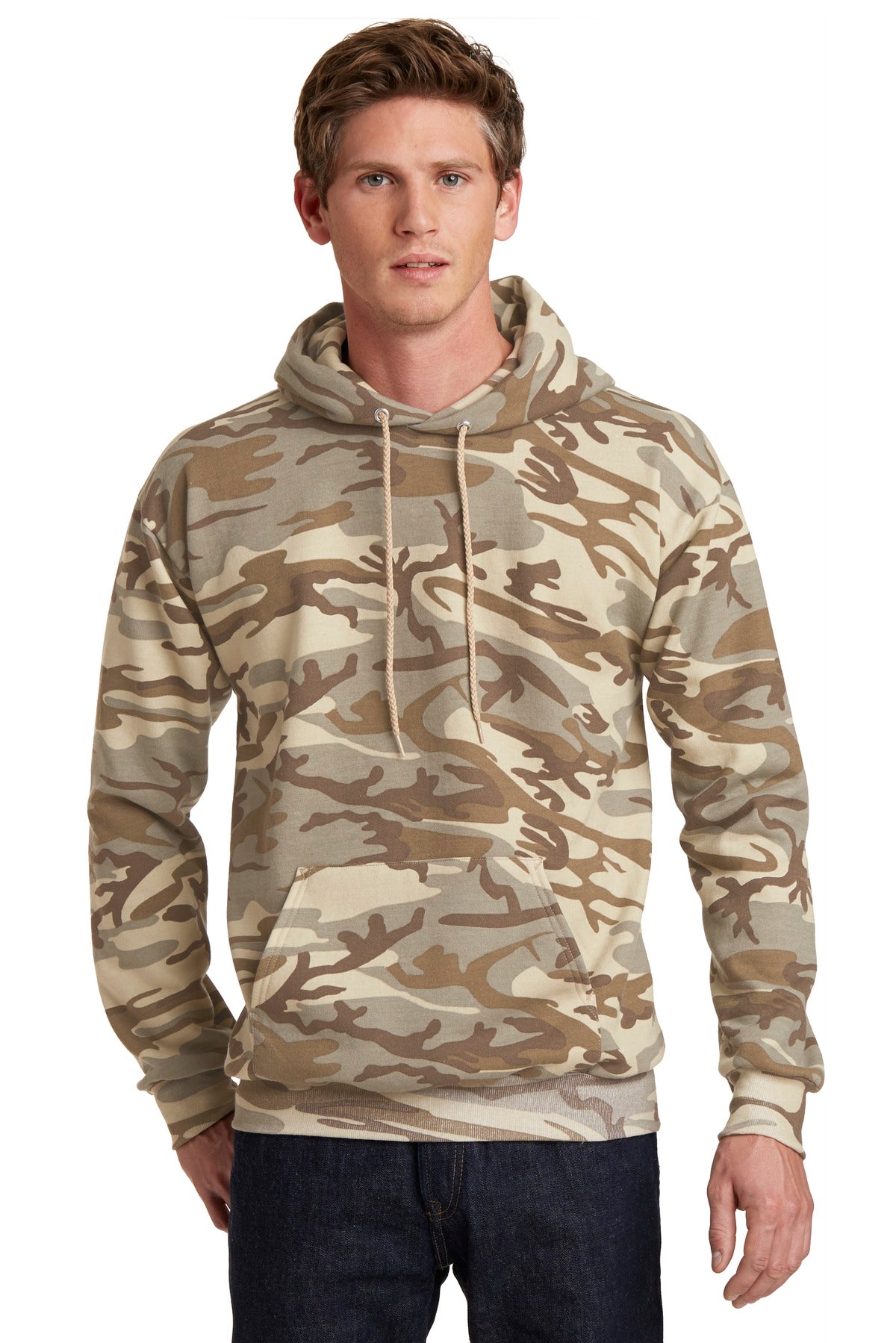 Custom Embroidered or DTF Print on Port & Co ™  Core Fleece Camo Pullover Hooded Sweatshirt. PC78HC