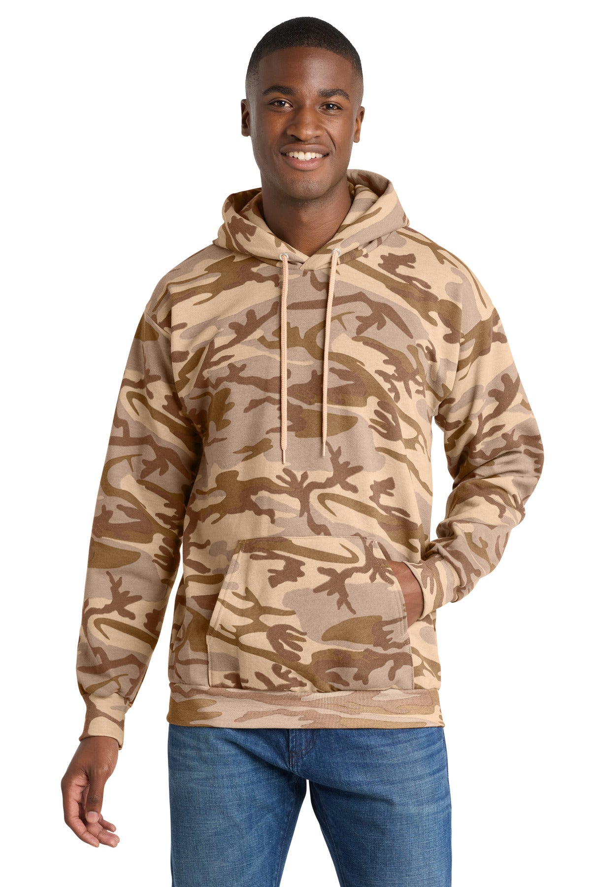 Custom Embroidery or DTF Print - Port & Co ®  Core Fleece Camo Pullover Hooded Sweatshirt. PC78HC