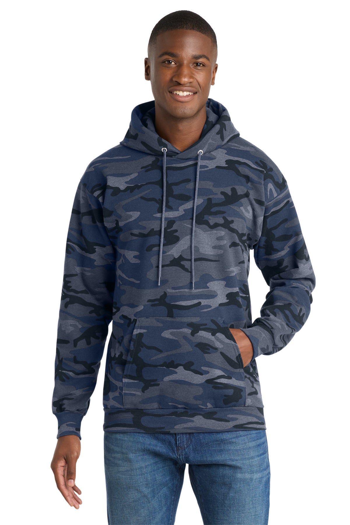 Custom Embroidered or DTF Print on Port & Co ™  Core Fleece Camo Pullover Hooded Sweatshirt. PC78HC