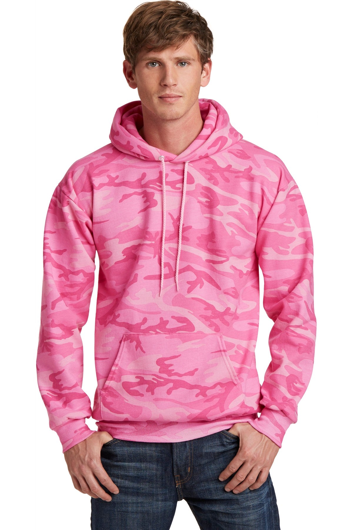 Custom Embroidered - Port & Company® Core Fleece Camo Pullover Hooded Sweatshirt. PC78HC