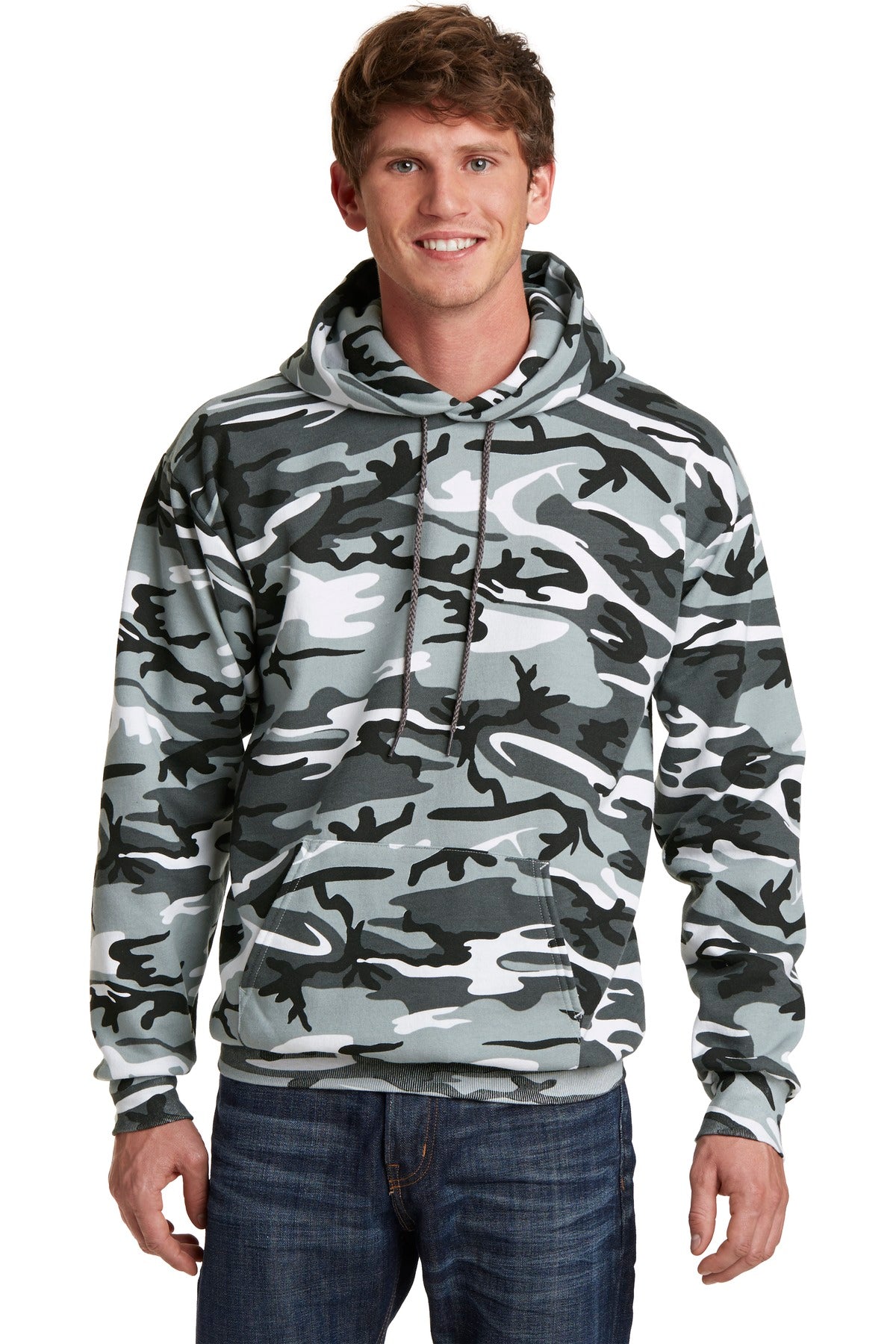 Custom Embroidered - Port & Company® Core Fleece Camo Pullover Hooded Sweatshirt. PC78HC