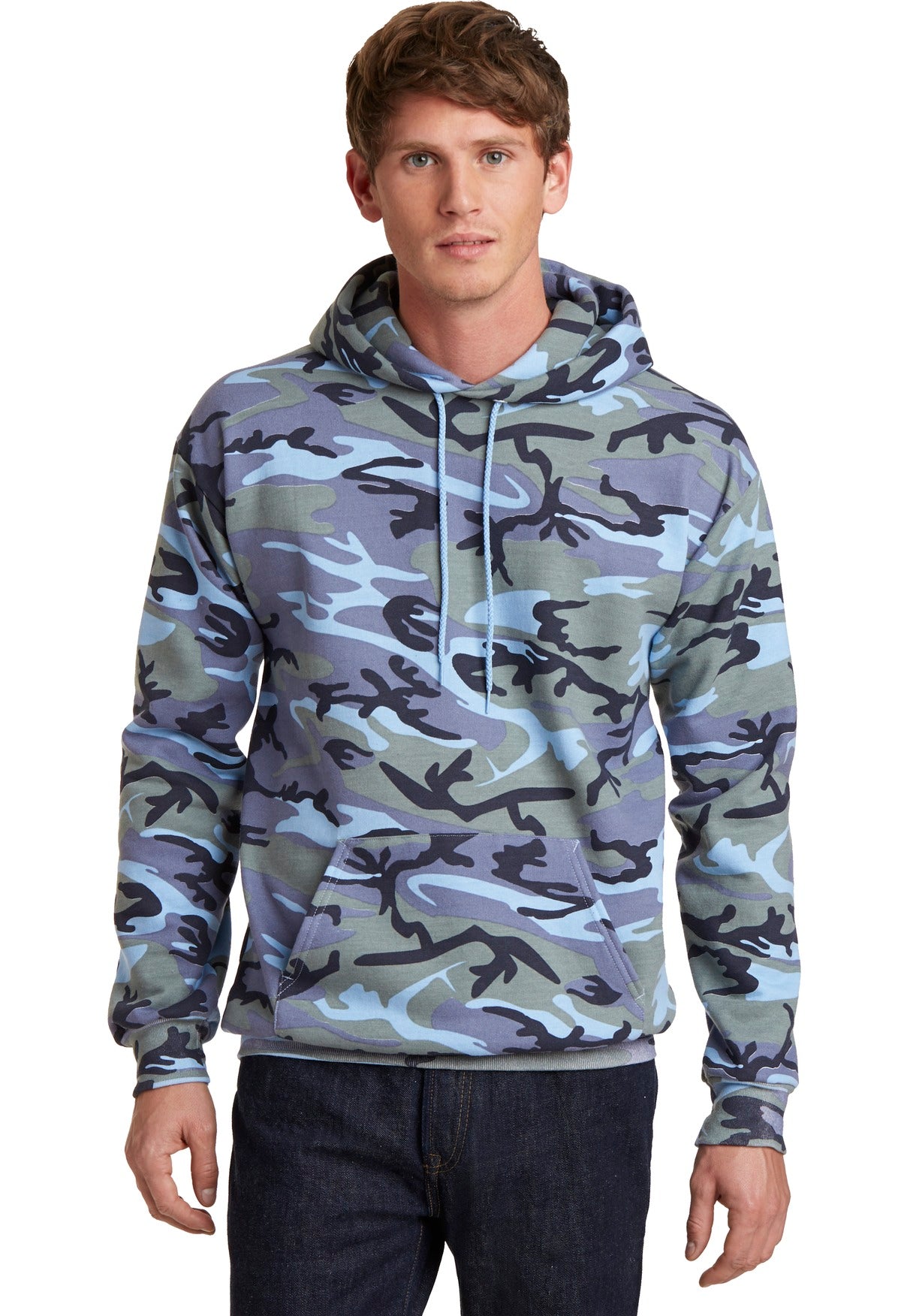 Custom Embroidered or DTF Print on Port & Co ™  Core Fleece Camo Pullover Hooded Sweatshirt. PC78HC