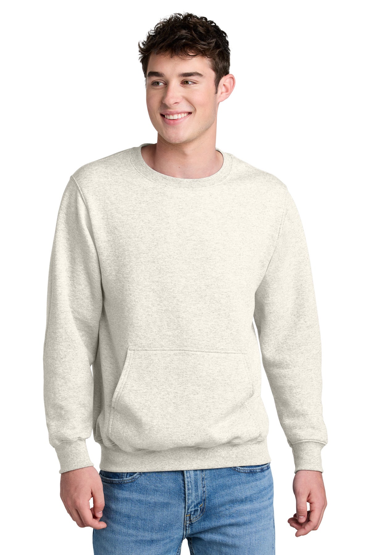 Custom Embroidery or DTF Print - Port & Co ®  Core Fleece Crewneck Pocket Sweatshirt PC78PKT