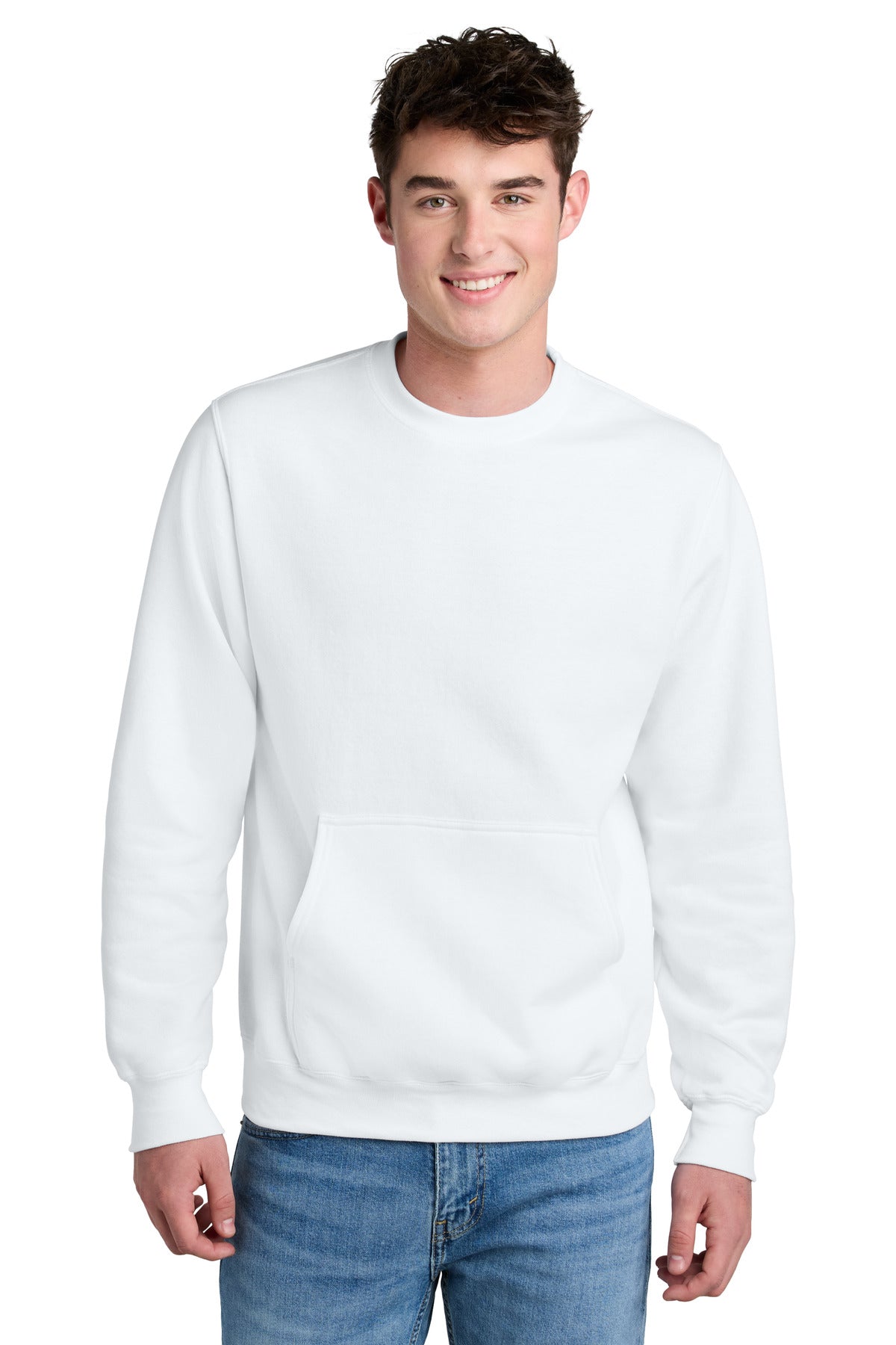Custom Embroidery or DTF Print - Port & Co ®  Core Fleece Crewneck Pocket Sweatshirt PC78PKT