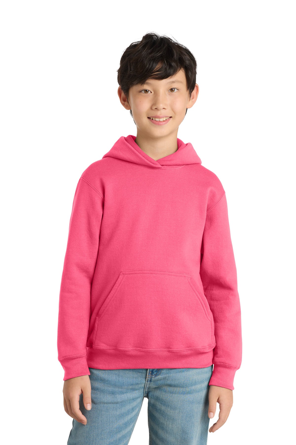 Custom Embroidery or DTF Print - Port & Co ™  Youth Core Fleece Pullover Hooded Sweatshirt PC78YH