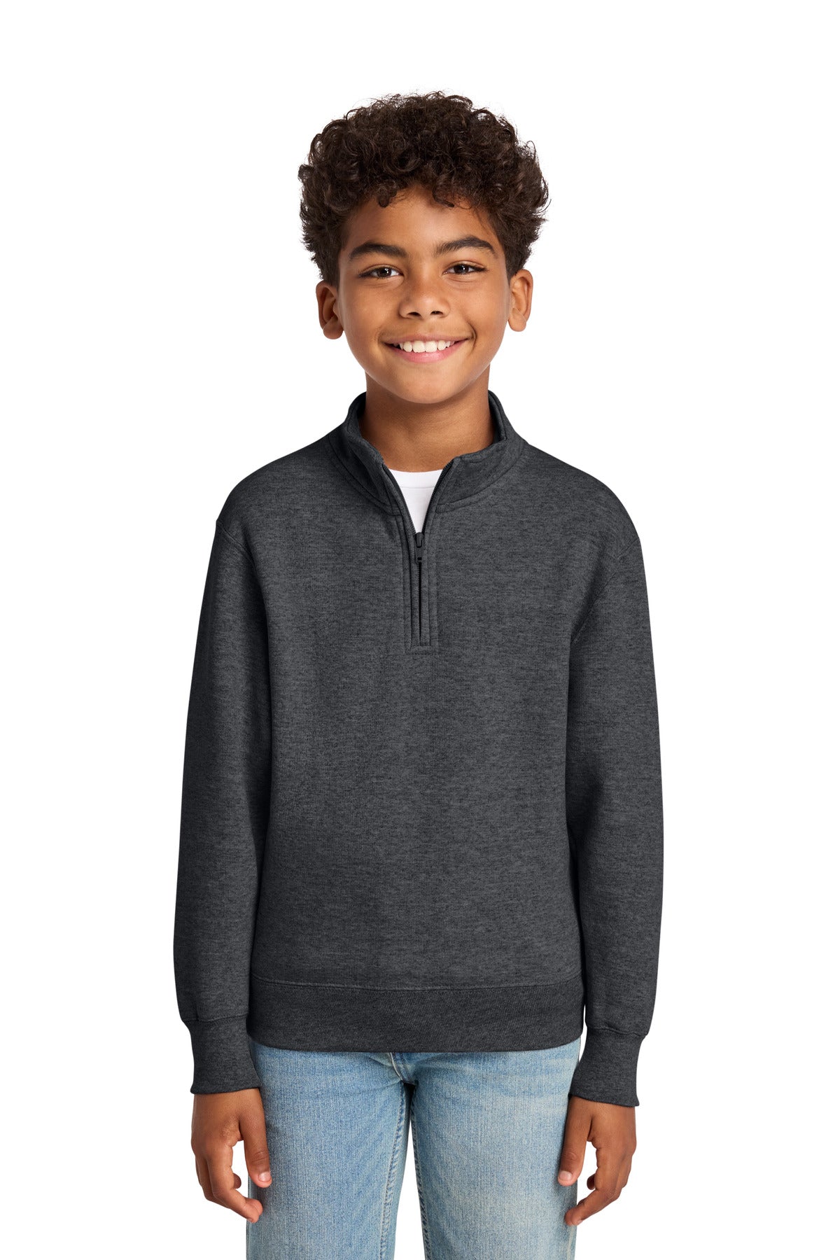 Custom Embroidery or DTF Print - Port & Co ®  Youth Core Fleece 1/4-Zip Pullover Sweatshirt PC78YQ