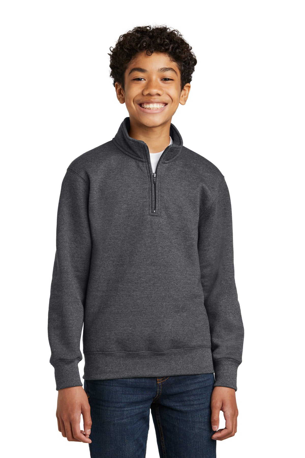 Custom Embroidery or DTF Print - Port & Co ™  Youth Core Fleece 1/4-Zip Pullover Sweatshirt PC78YQ